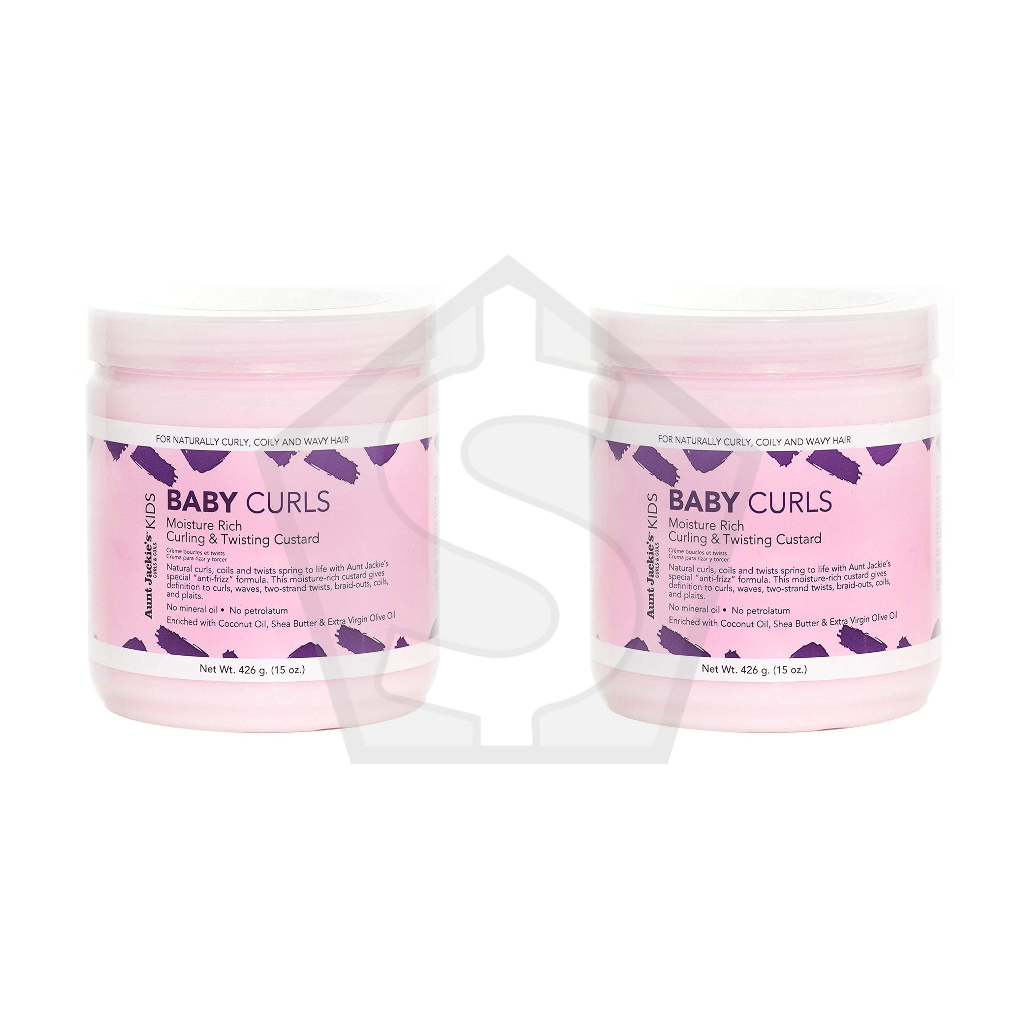 AUNT JACKIE'S Kids Baby Girl Curls Curling & Twisting Custard (15oz) - Pack of 2