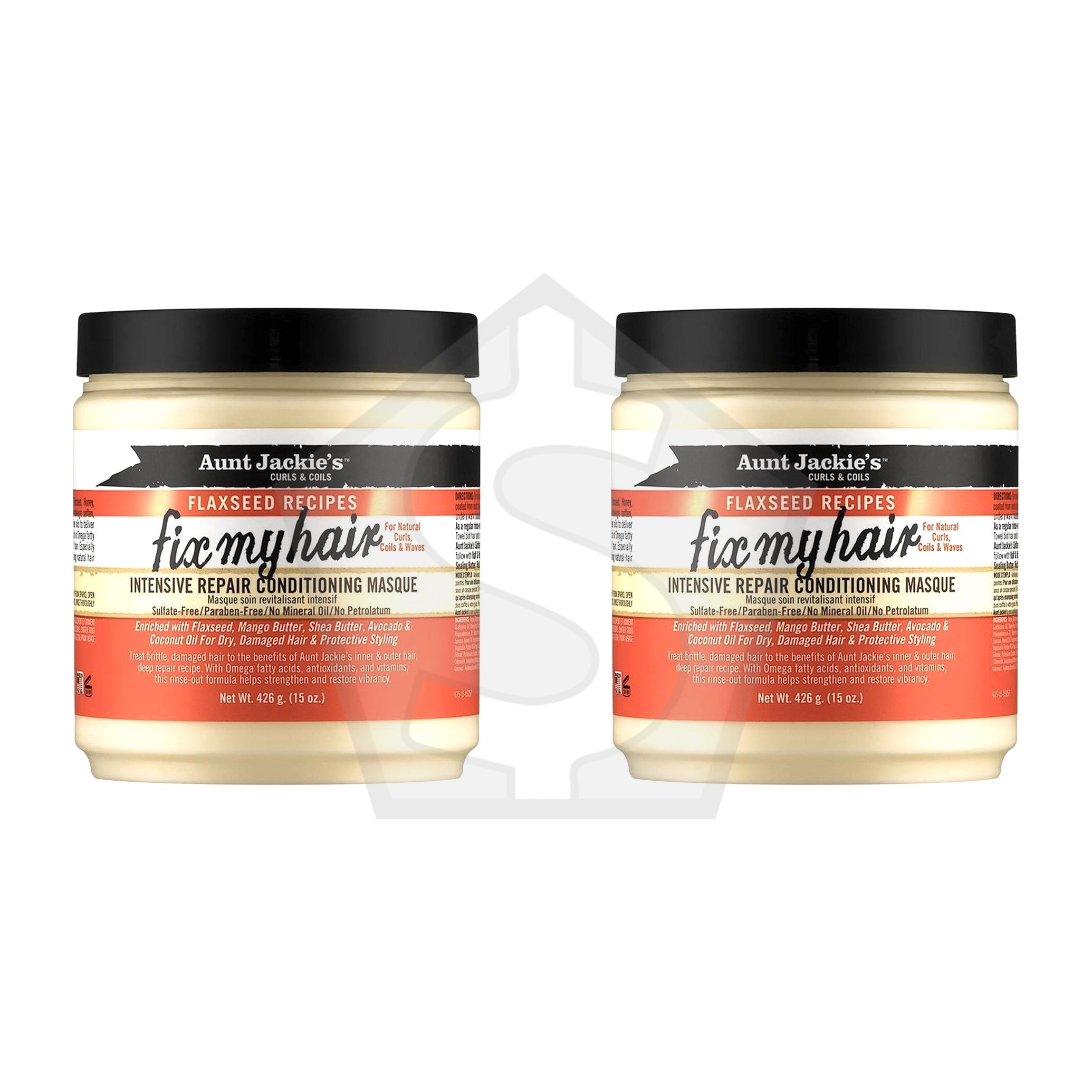 AUNT JACKIE'S Flaxseed Fix My Hair Repair Masque (15oz) - Pack of 2