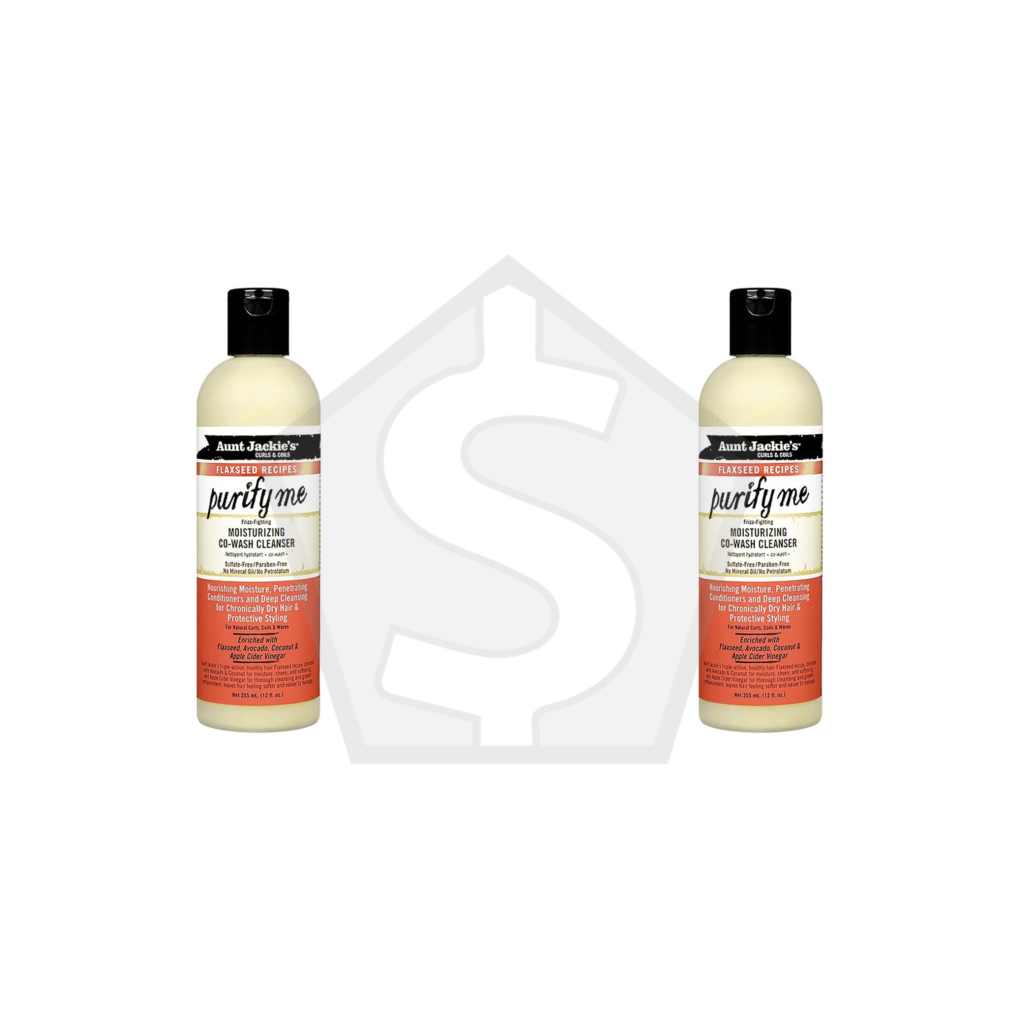 AUNT JACKIE'S Flaxseed Purify Me Co-Wash Cleanser (12oz) - Pack of 2