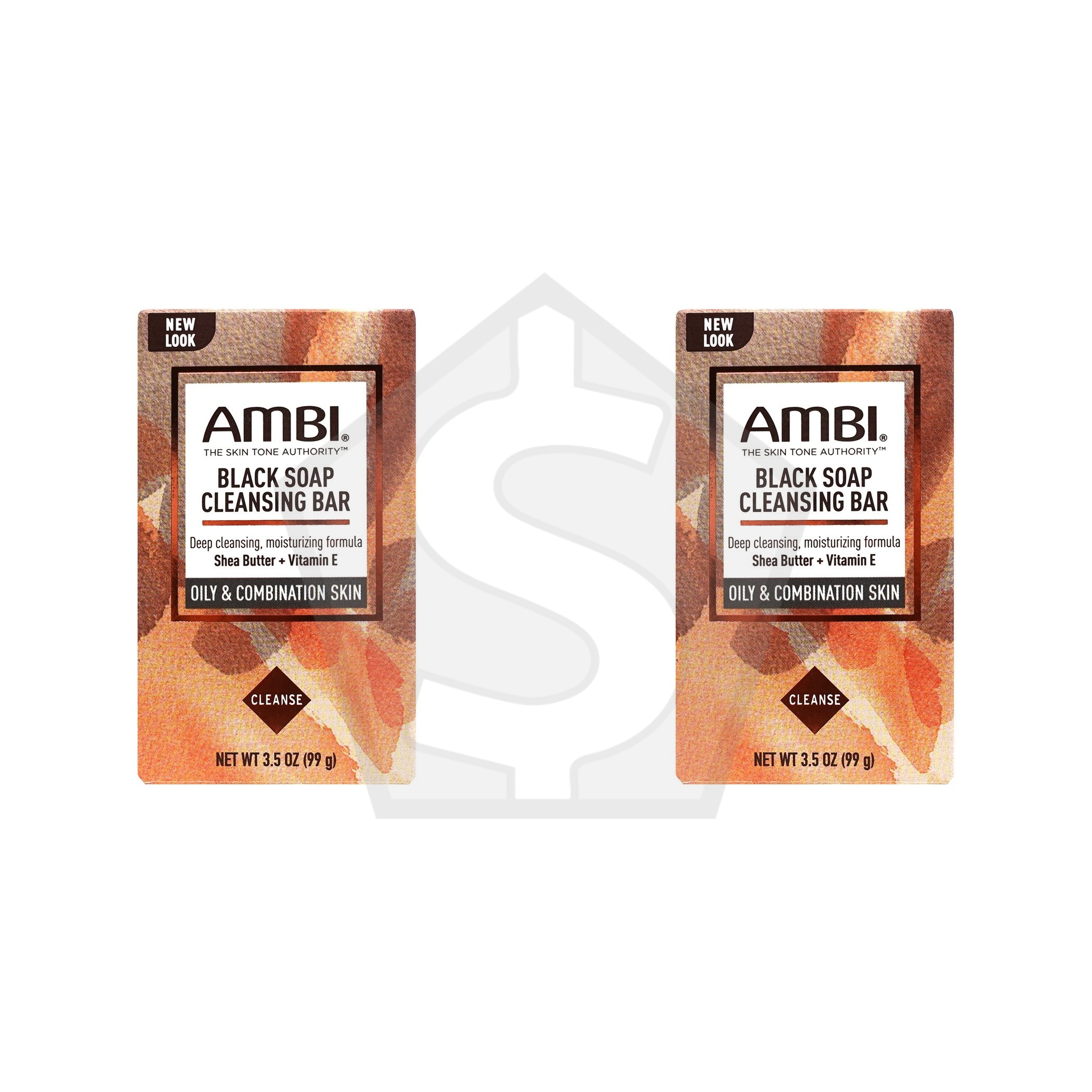 AMBI Black Soap Cleansing Bar (3.5oz) - Pack of 2