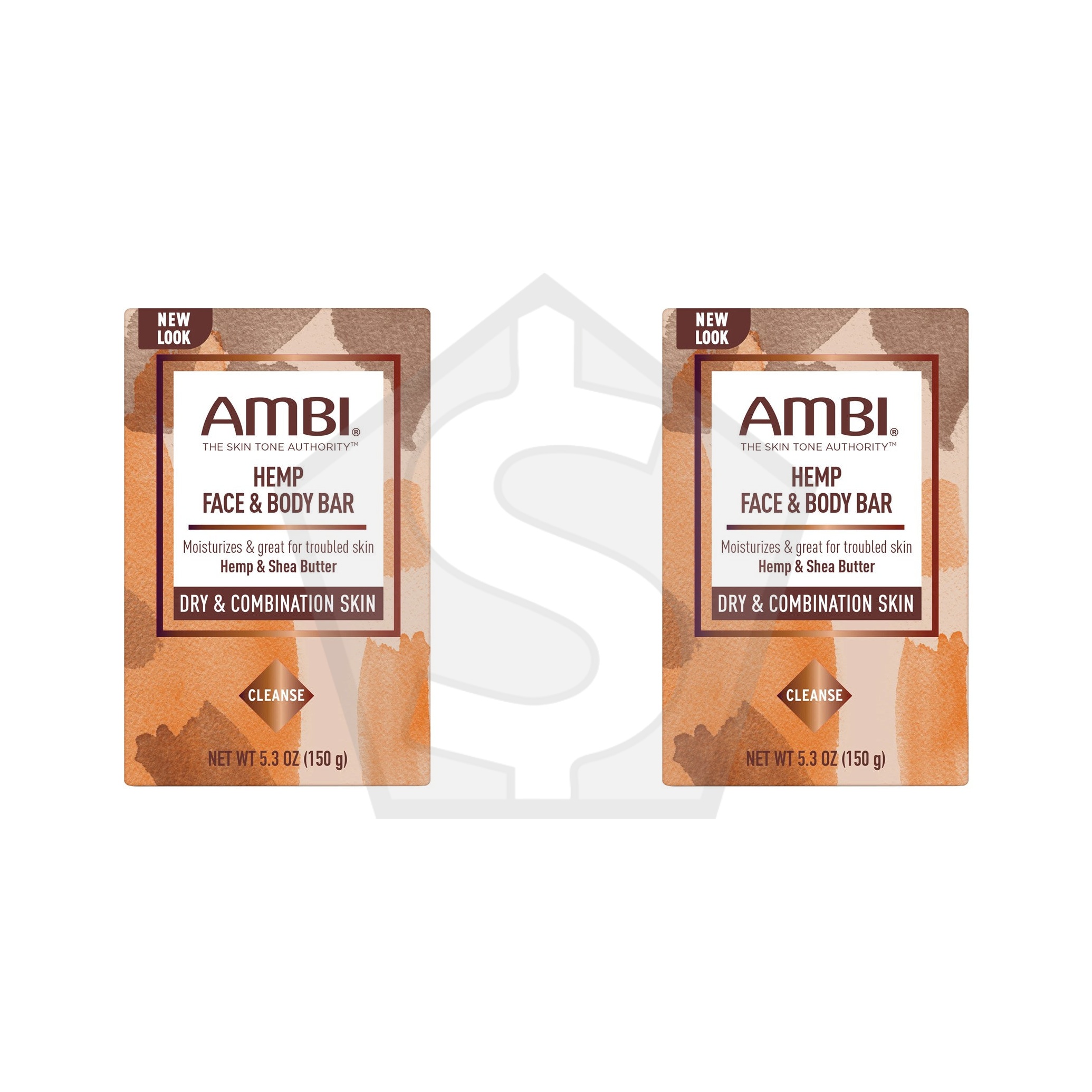 AMBI Face & Body Bar (5.3oz) - Hemp - Pack of 2