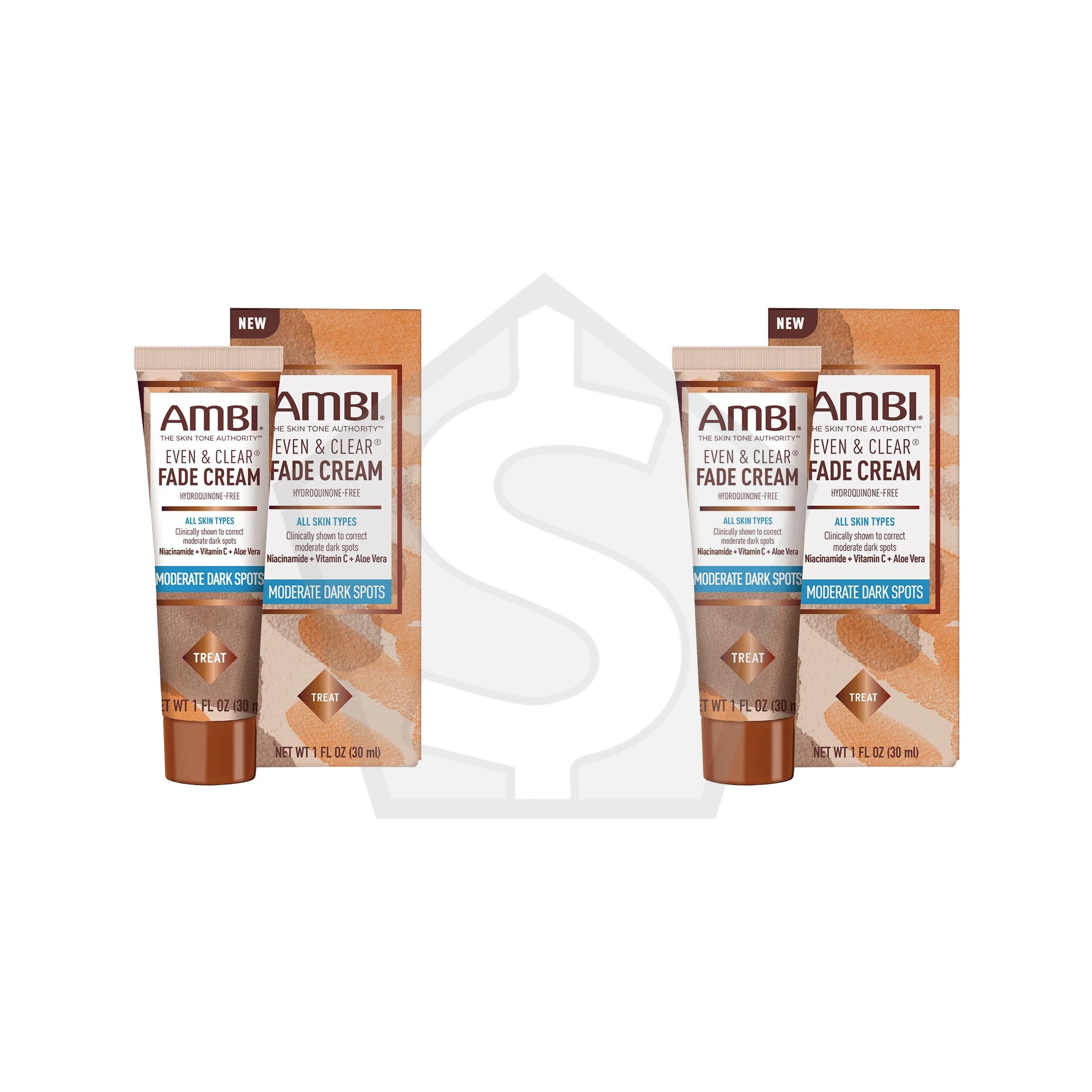 AMBI Even & Clear Fade Cream Hydroquinone-Free (1oz) - Pack of 2