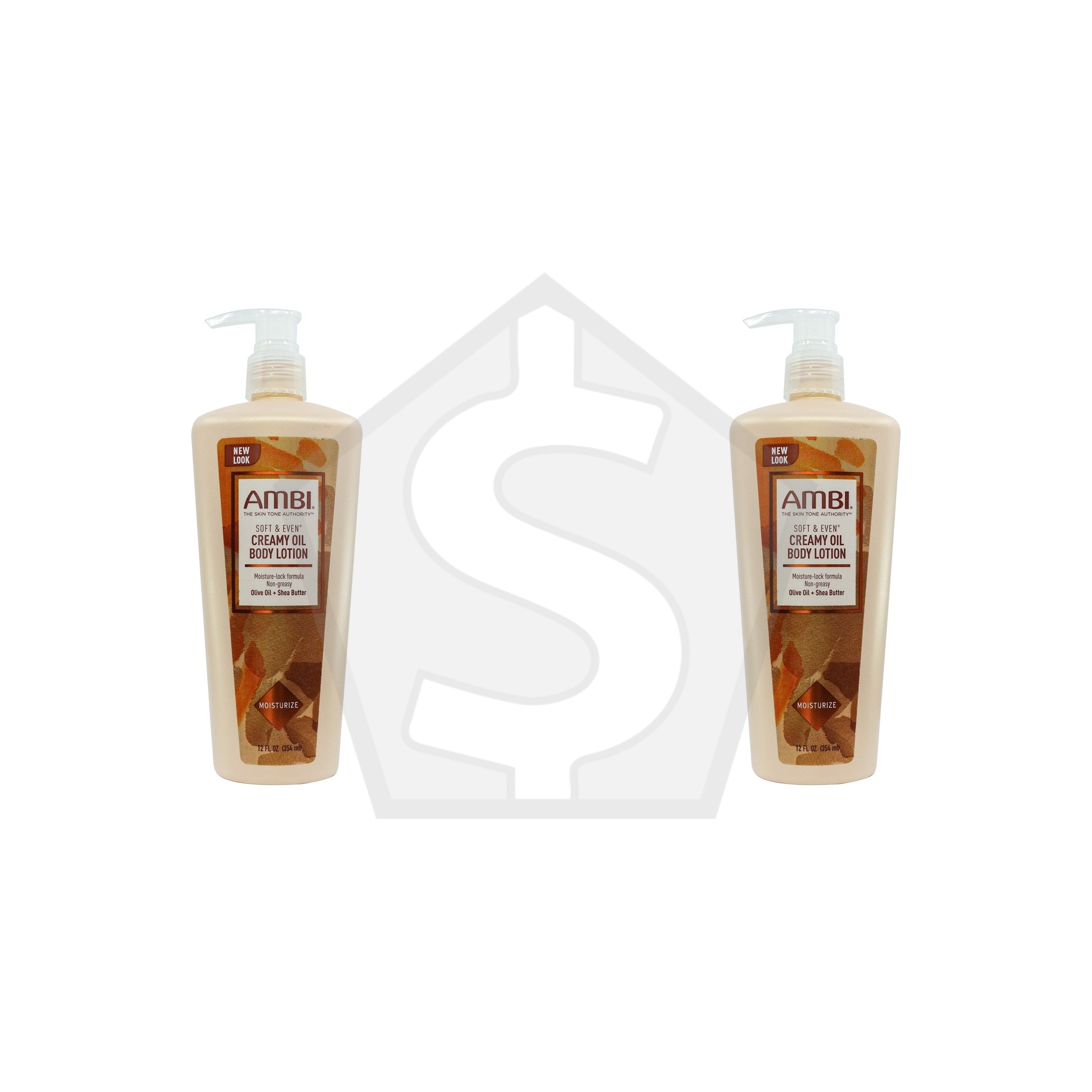 AMBI Soft & Even Creamy Oil Body Lotion (12oz) - Pack of 2