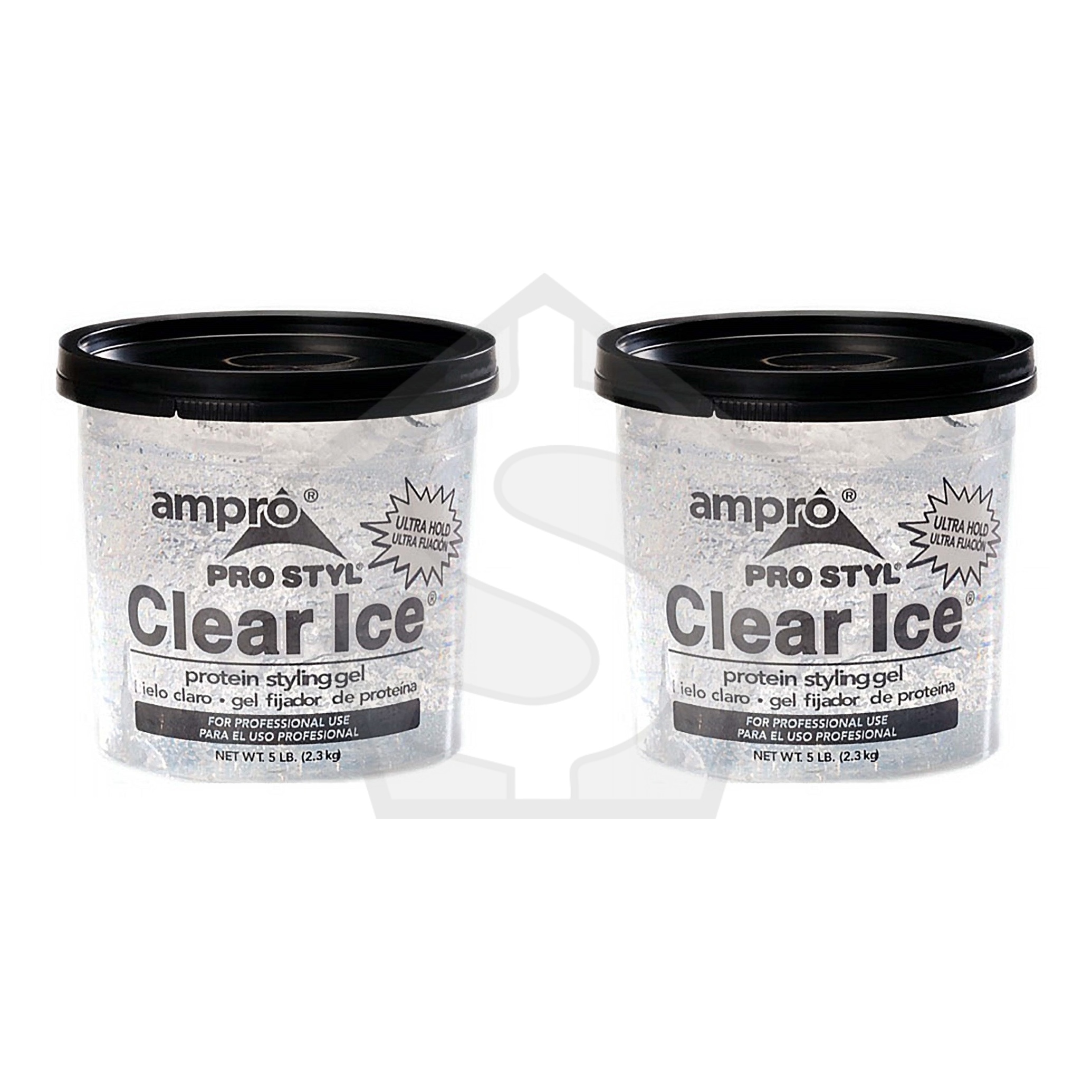 AMPRO Clear Ice - Protein Styling Gel [Ultra Hold] - 5LB - Pack of 2