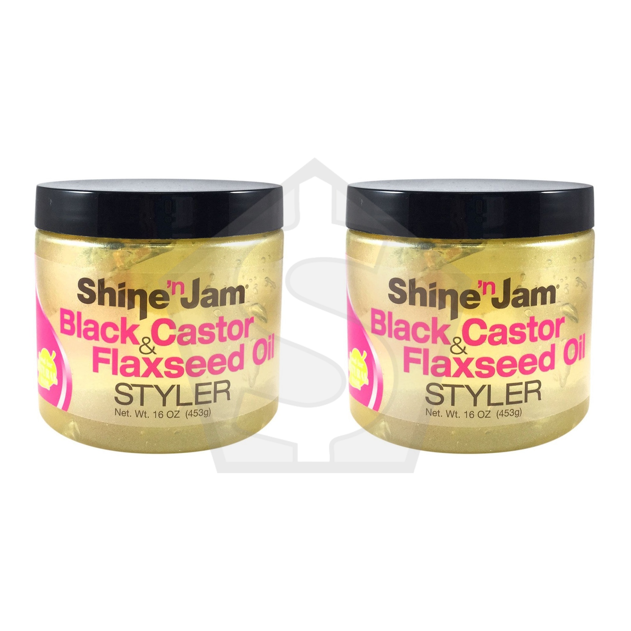 Bundle of 2 - AMPRO Shine 'n Jam Gel [Black Castor & Flaxseed Oil] - 16oz
