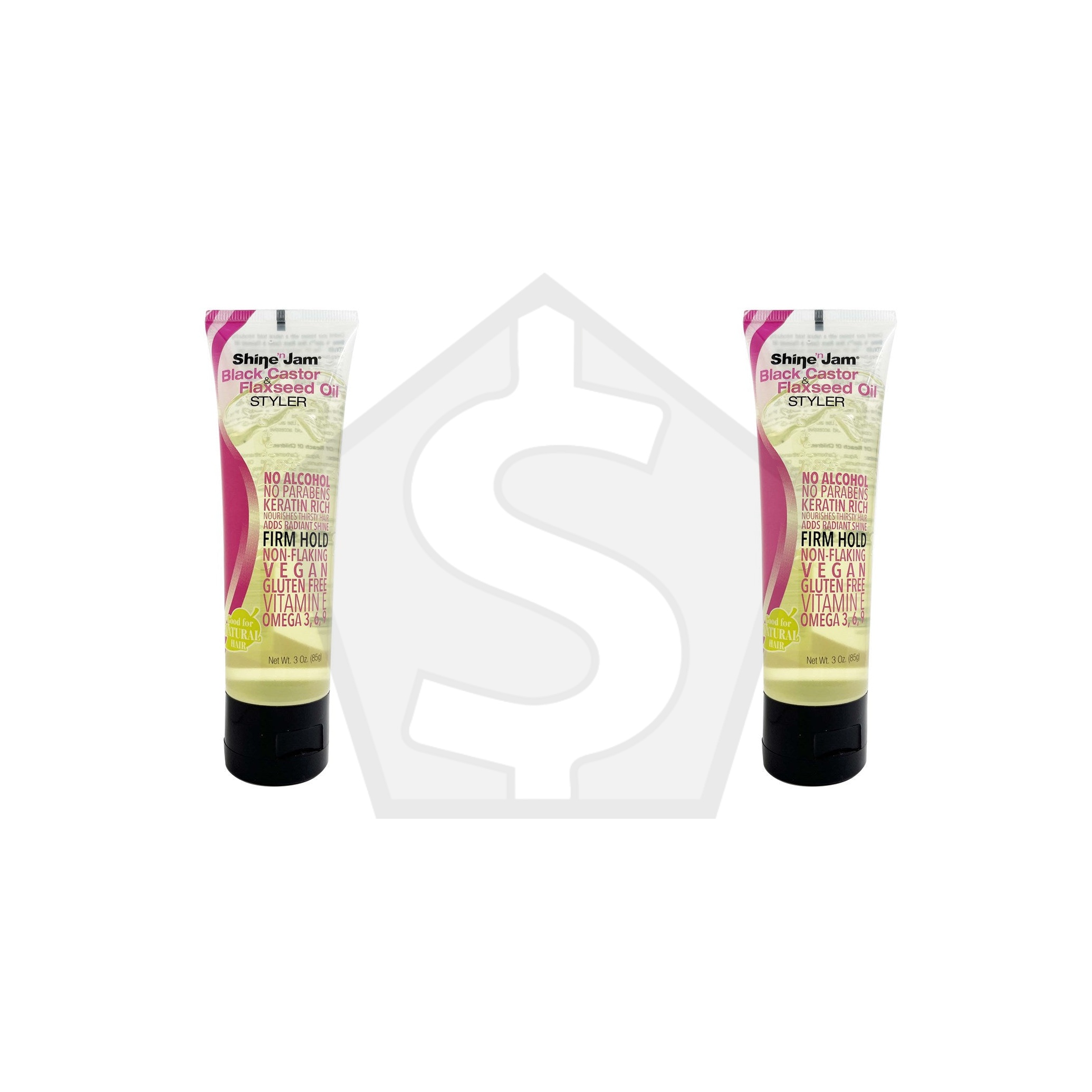 Bundle of 2 - AMPRO Shine 'n Jam Gel [Black Castor & Flaxseed Oil] - 3oz