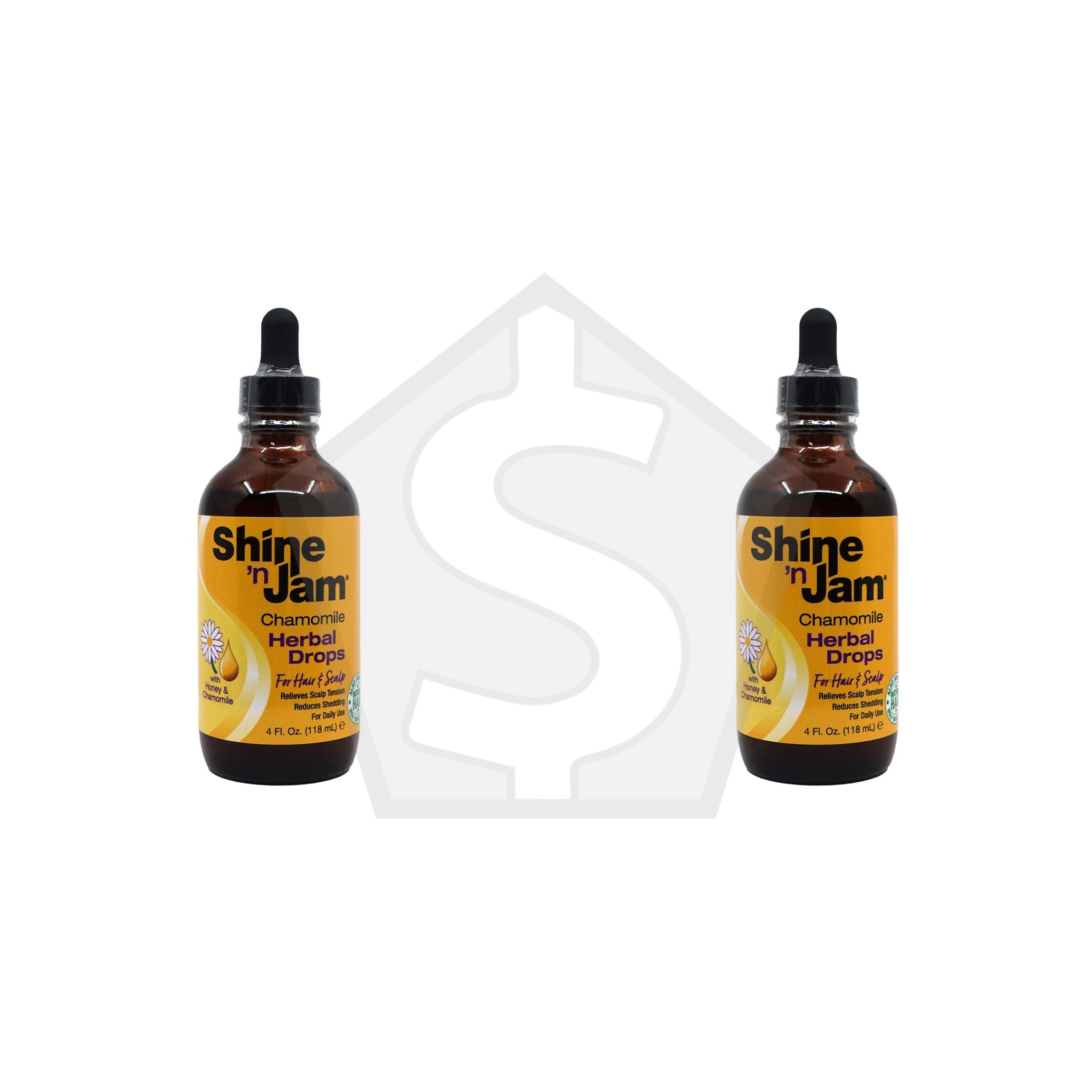 Bundle of 2 - AMPRO Shine 'n Jam Hair & Scalp Oil Drops (4oz) - Chamomile Herbal