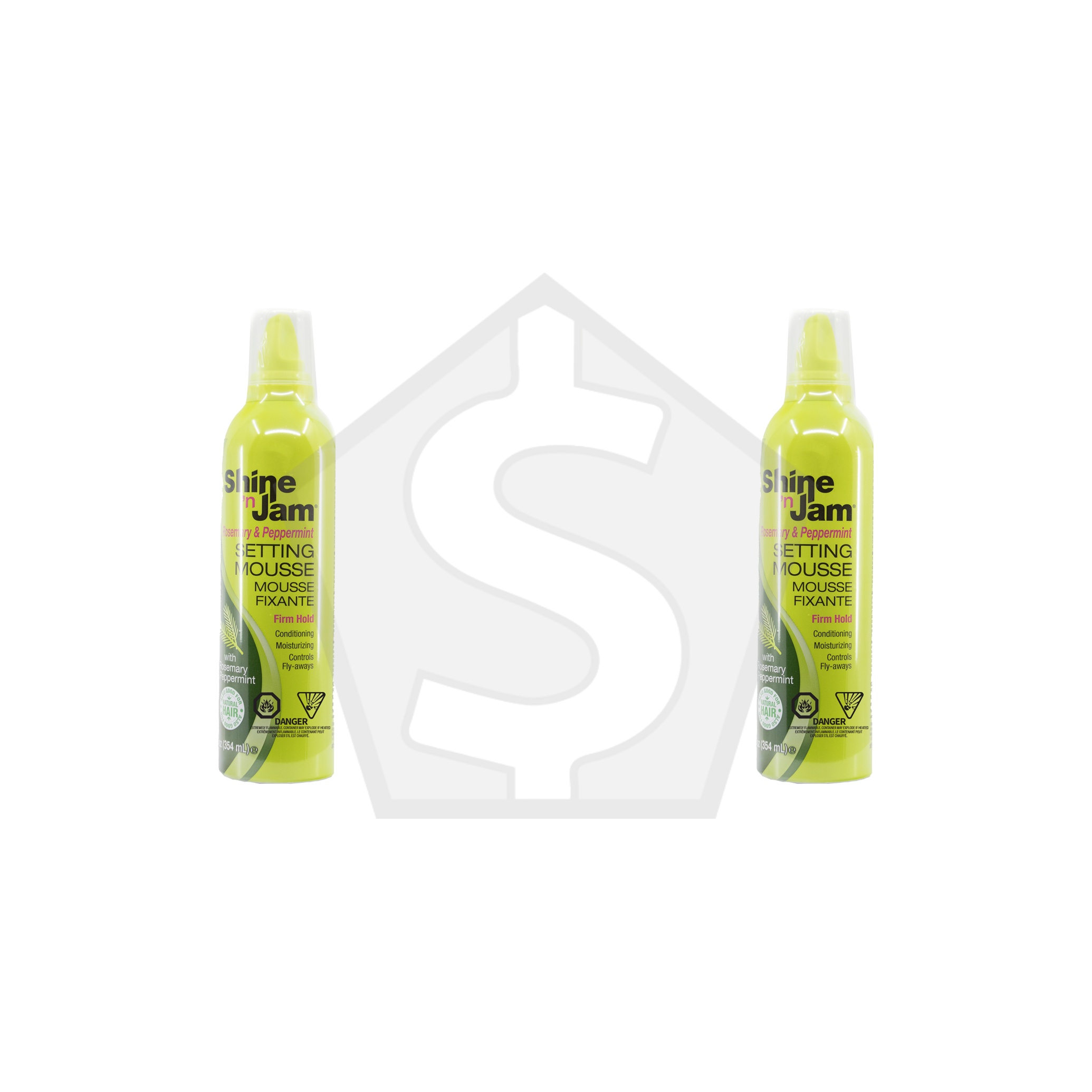 Bundle of 2 - AMPRO Shine 'n Jam Rosemary & Peppermint Setting Mousse Firm Hold (12oz)