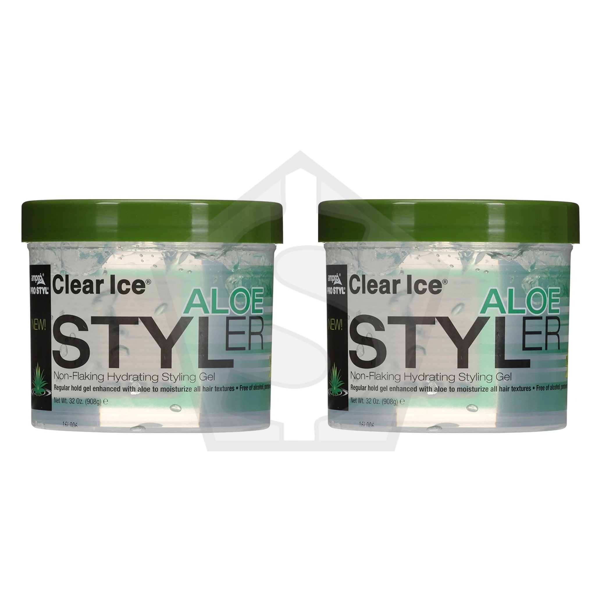 AMPRO Clear Ice - Aloe Styling Gel - 32oz - Pack of 2