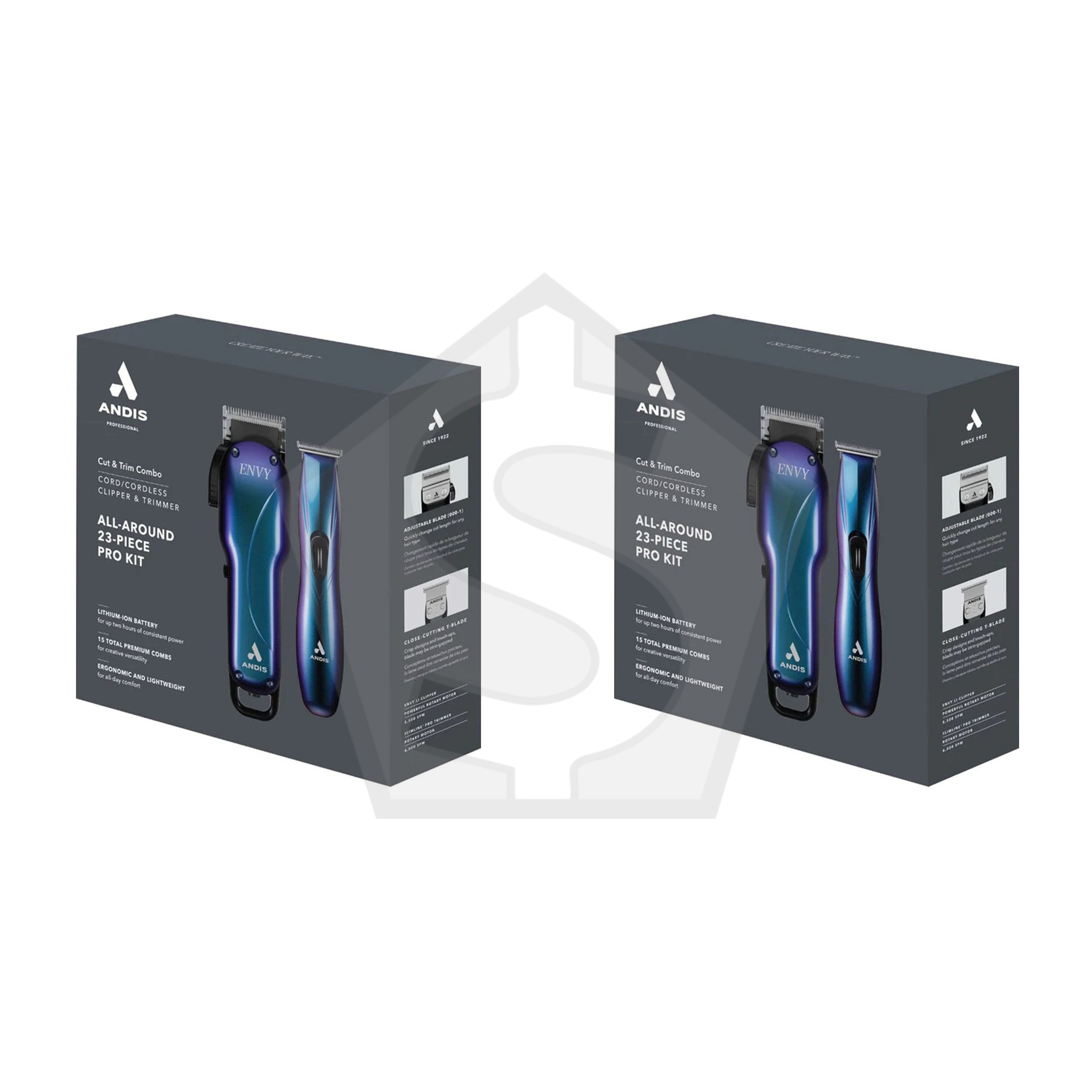 ANDIS Cordless Envy Li Galaxy Clipper & Trimmer Combo [CUL Certified] - Pack of 2