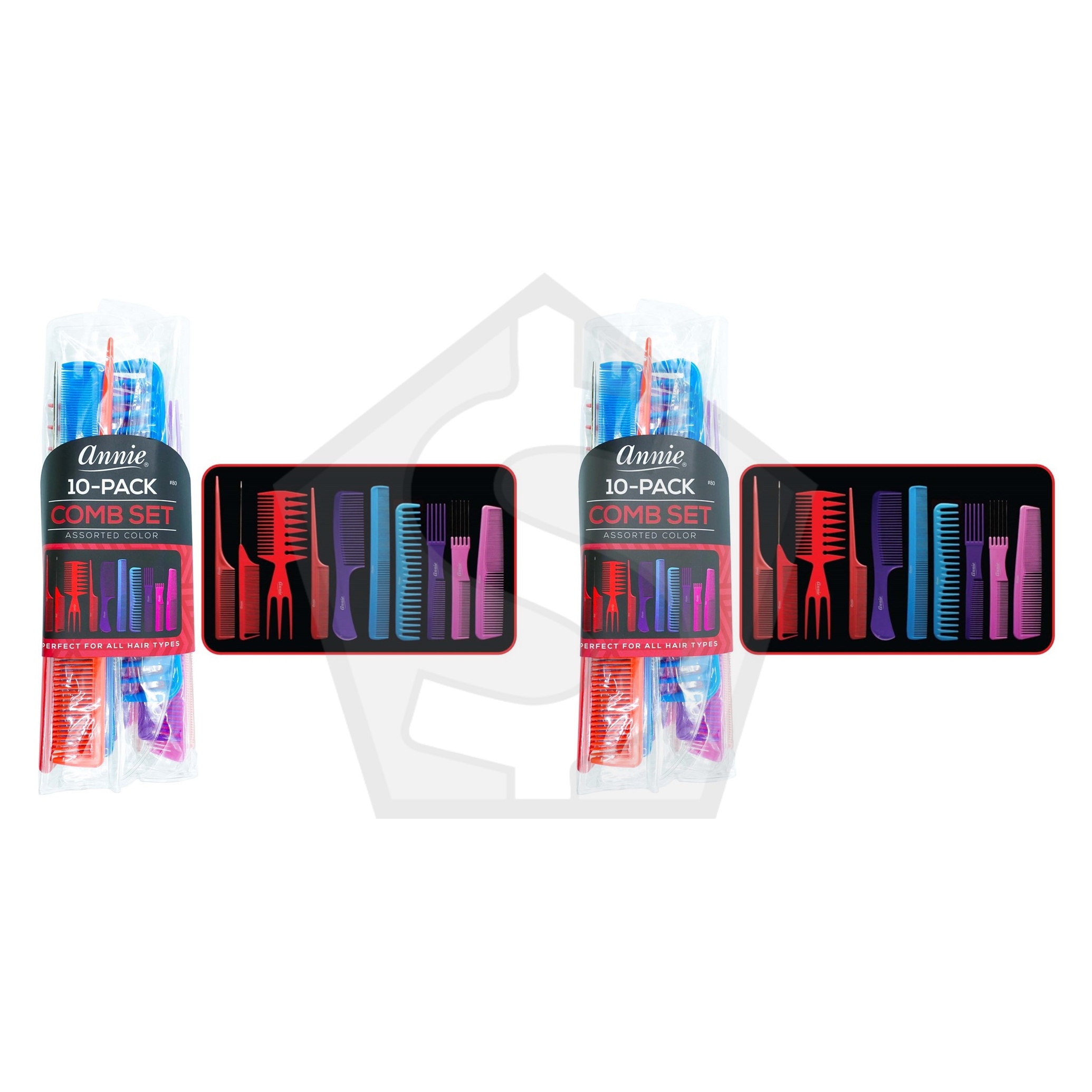 ANNIE Professional Comb Set (10pcs) - Pack of 2