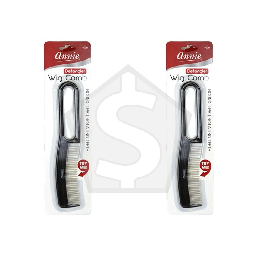 ANNIE Detangler Wig Comb Black #230 [pc] - Pack of 2