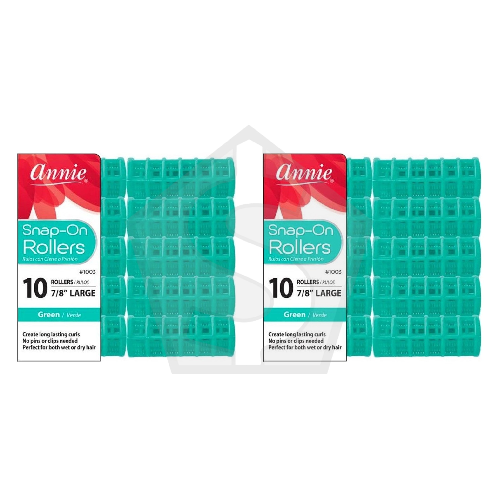 Bundle of 2 - ANNIE Snap-On Rollers - Green / Large (7/8" Diameter)