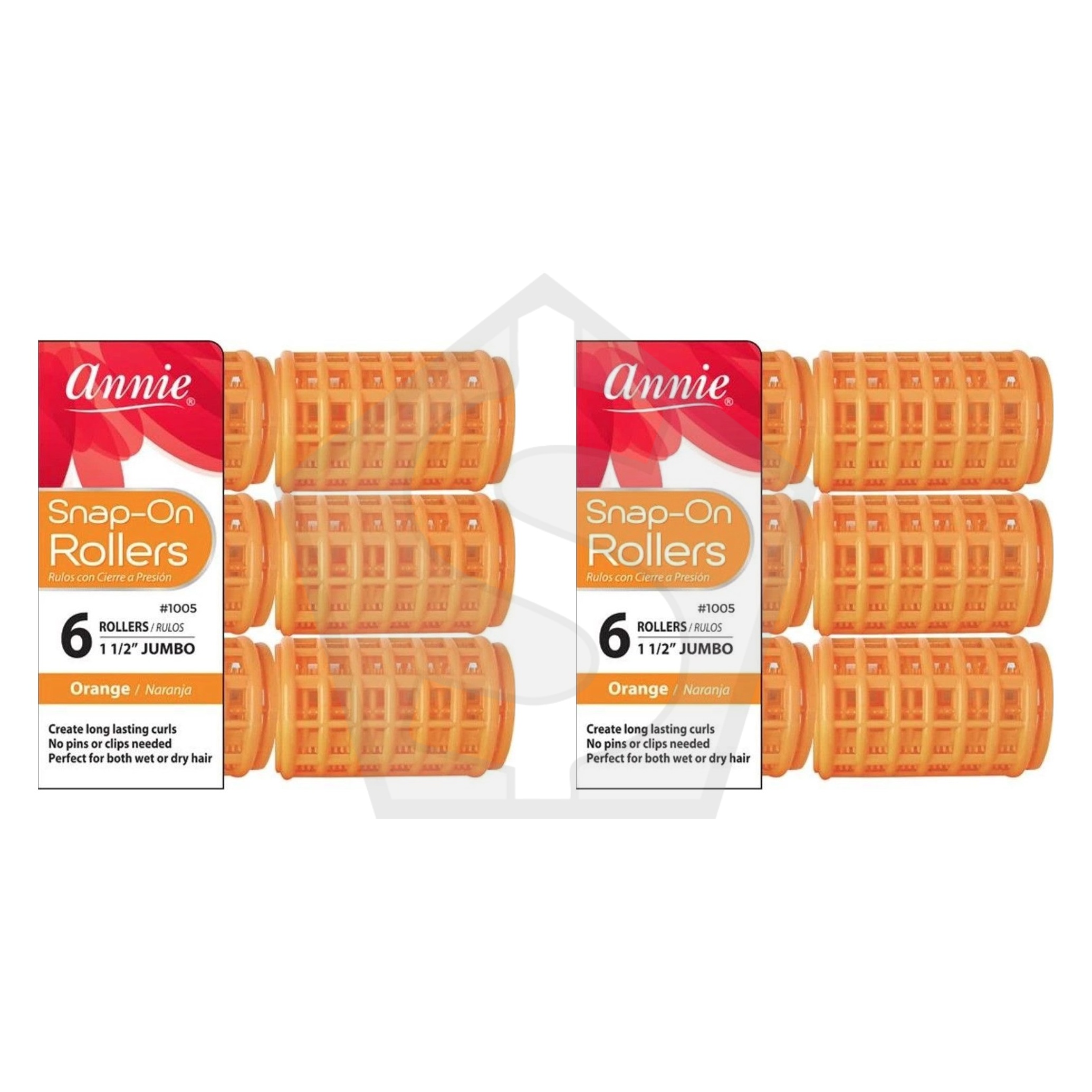 ANNIE Snap-On Rollers - Orange / Jumbo (1 1/2" Diameter) - Pack of 2