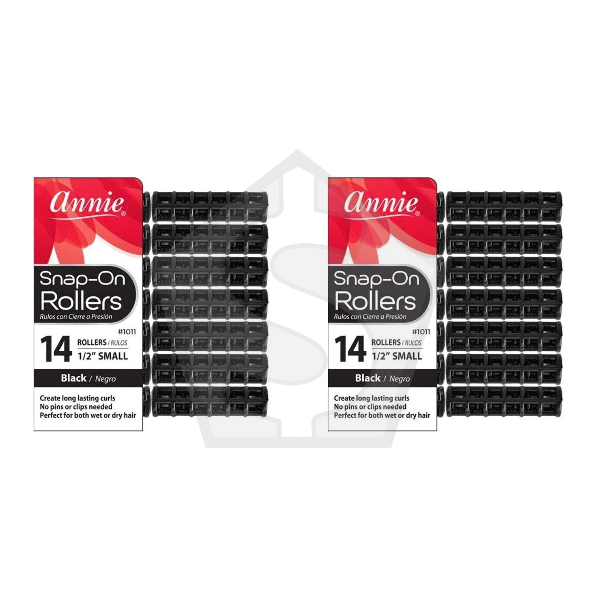 Bundle of 2 - ANNIE Snap-On Rollers - Black / Small (1/2" Diameter)