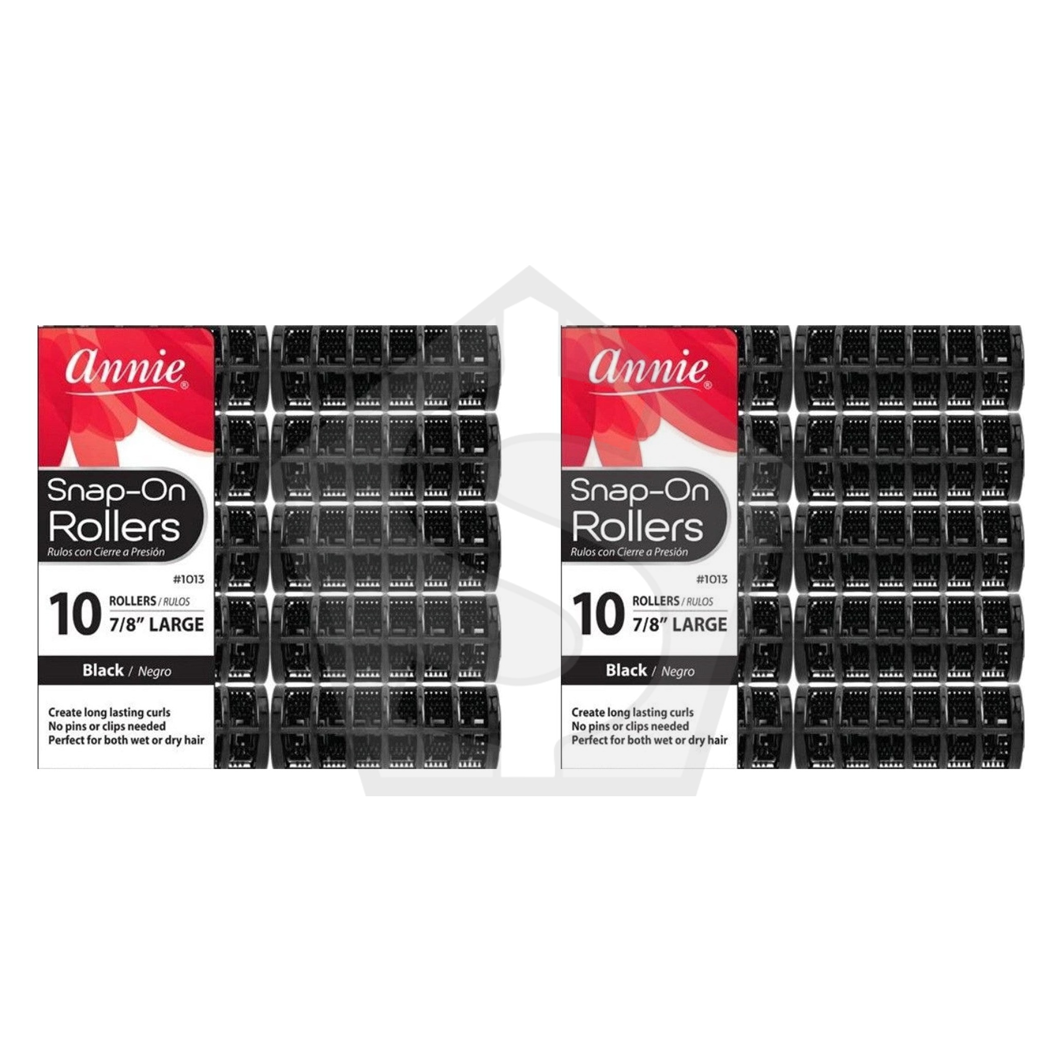 ANNIE Snap-On Rollers - Black / Large (7/8" Diameter) - Pack of 2