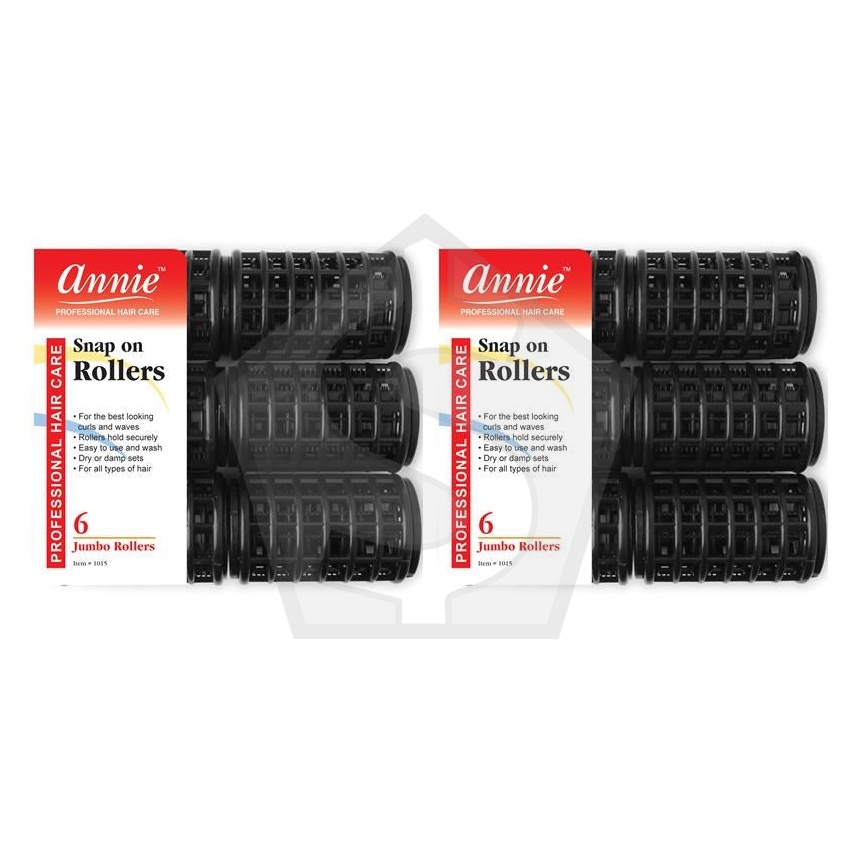 ANNIE Snap-On Rollers - Black / Jumbo (1 1/2" Diameter) - Pack of 2