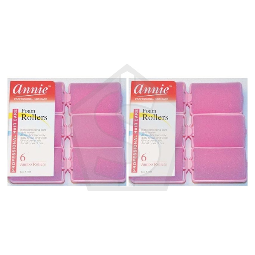 ANNIE Foam Rollers - Pink / Jumbo (1 1/2" Diameter) - Pack of 2