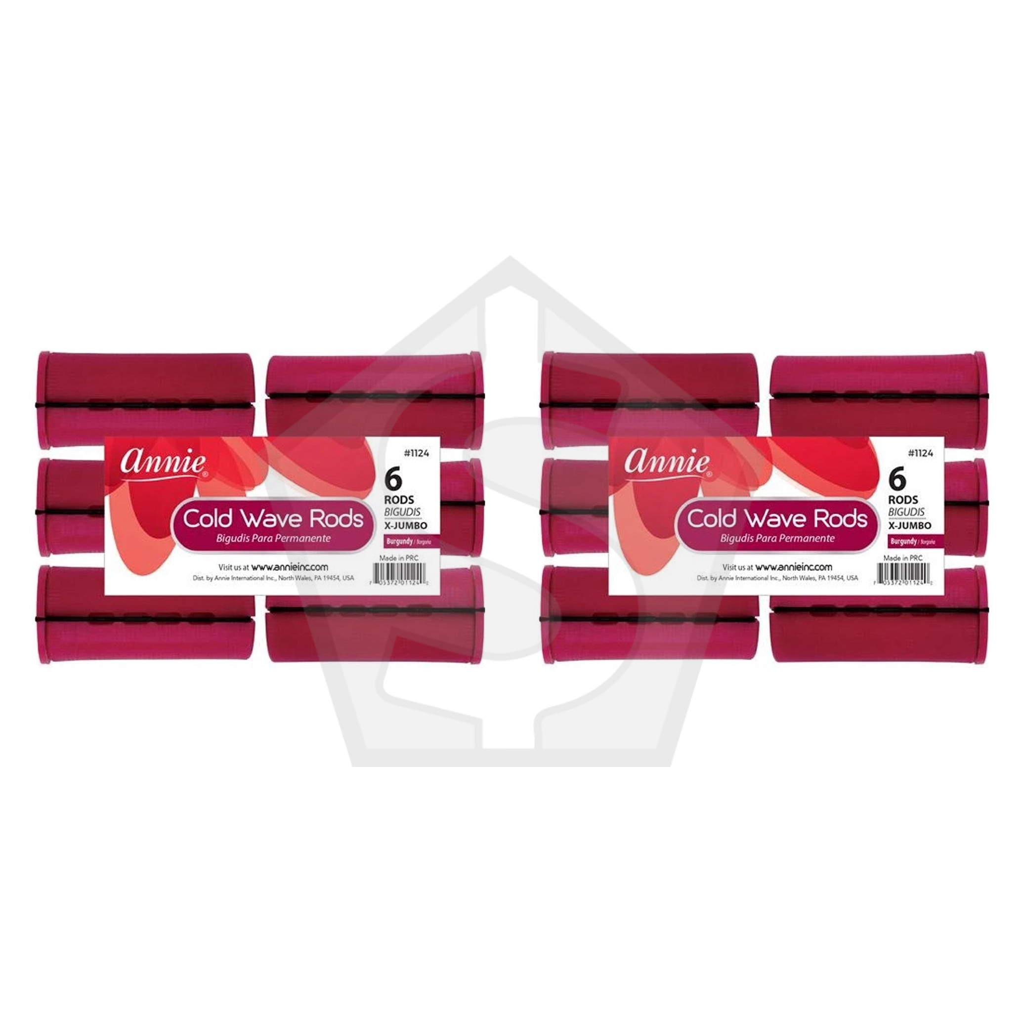 Bundle of 2 - ANNIE Cold Wave Rods - Burgundy / X-Jumbo (1 1/2" Diameter) 6ct
