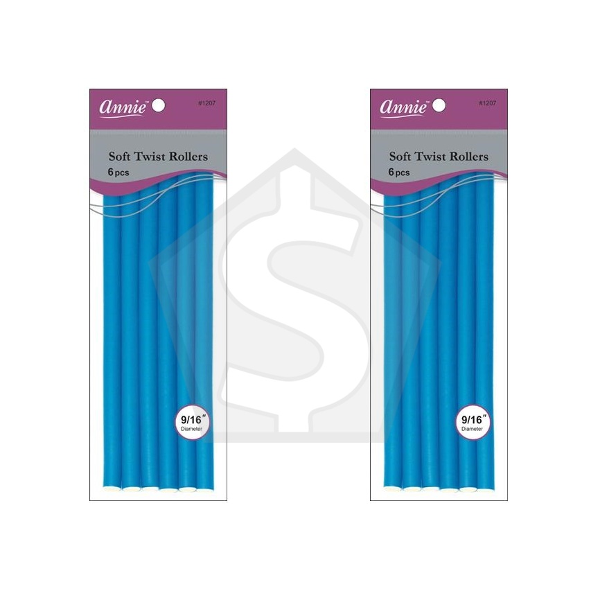 Bundle of 2 - ANNIE Soft Twist Rollers - 10 inch / 9/16" Diameter