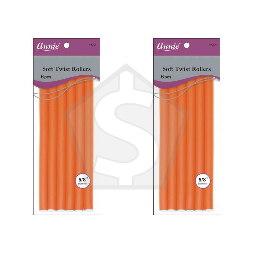 ANNIE Soft Twist Rollers - 10 inch / 5/8" Diameter - Pack of 2