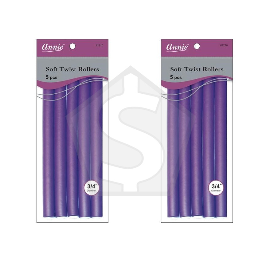 Bundle of 2 - ANNIE Soft Twist Rollers - 10 inch / 3/4" Diameter