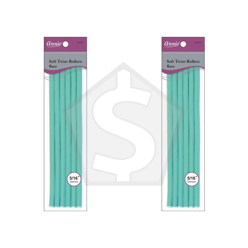 Bundle of 2 - ANNIE Soft Twist Rollers - 10 inch / 5/16" Diameter