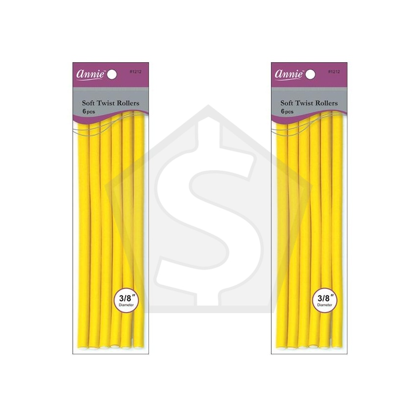 ANNIE Soft Twist Rollers - 10 inch / 3/8" Diameter - Pack of 2