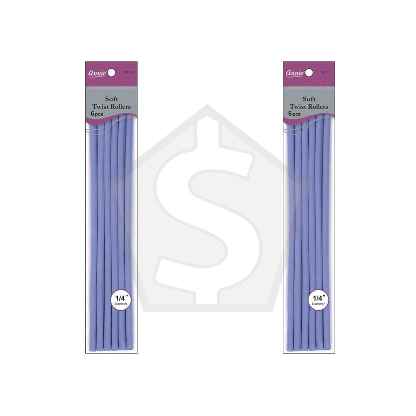 ANNIE Soft Twist Rollers - 10 inch / 1/4" Diameter - Pack of 2