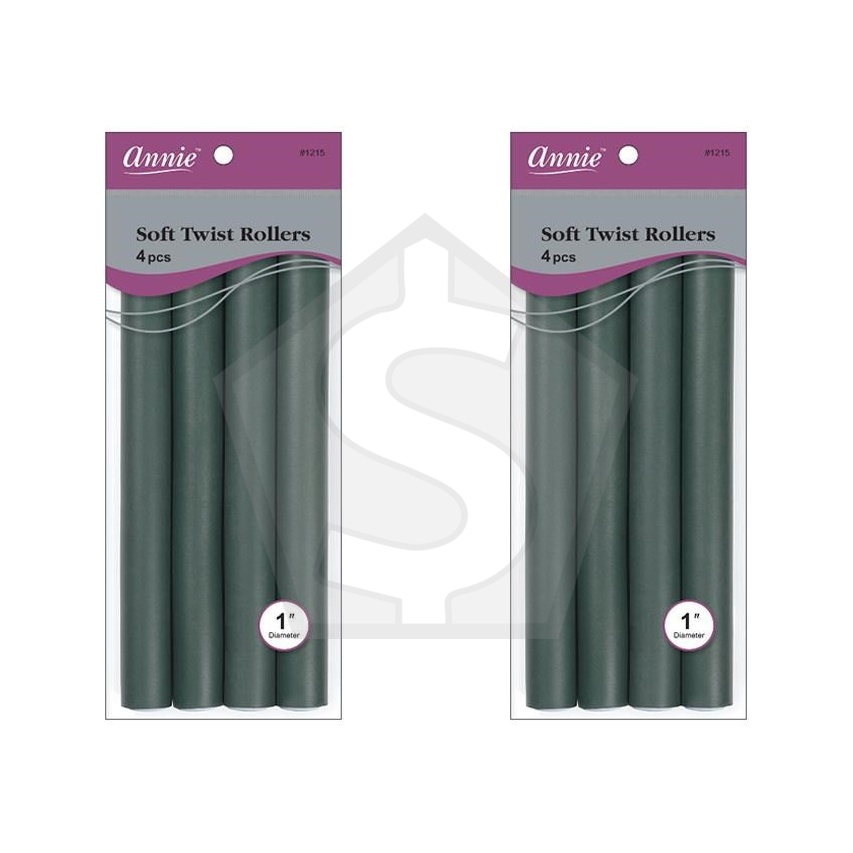 Bundle of 2 - ANNIE Soft Twist Rollers - 10 inch / 1" Diameter