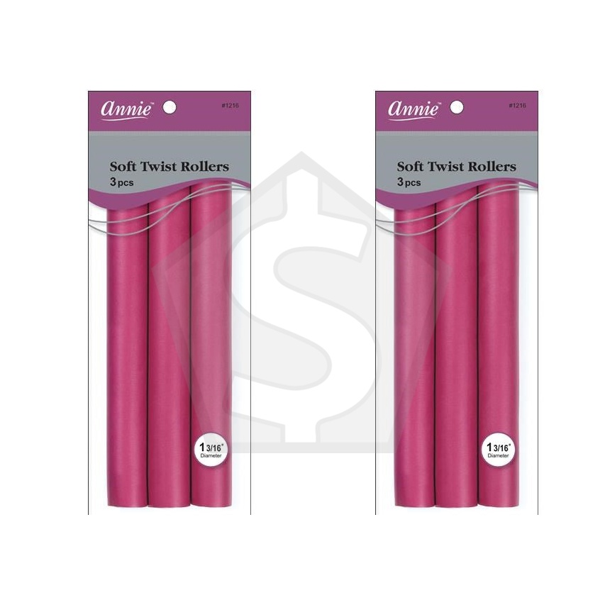Bundle of 2 - ANNIE Soft Twist Rollers - 10 inch / 1 3/16" Diameter