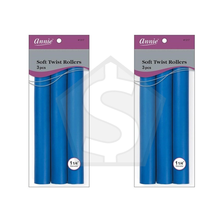 Bundle of 2 - ANNIE Soft Twist Rollers - 10 inch / 1 1/4" Diameter