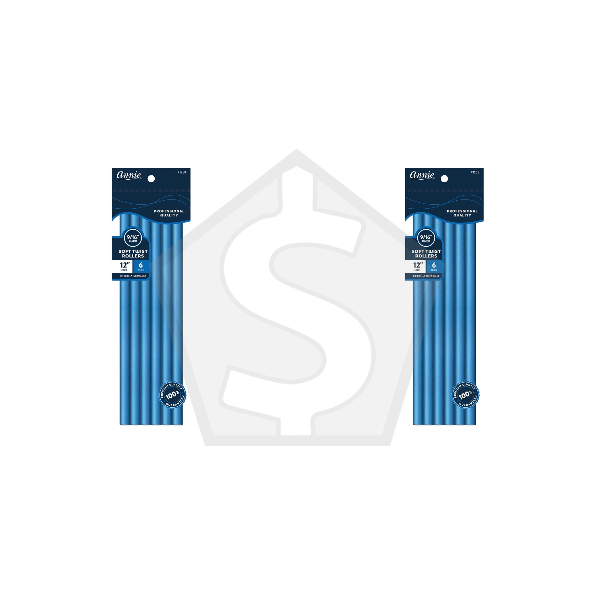 Bundle of 2 - ANNIE Soft Twist Rollers - 12 inch / 9/16" Diameter