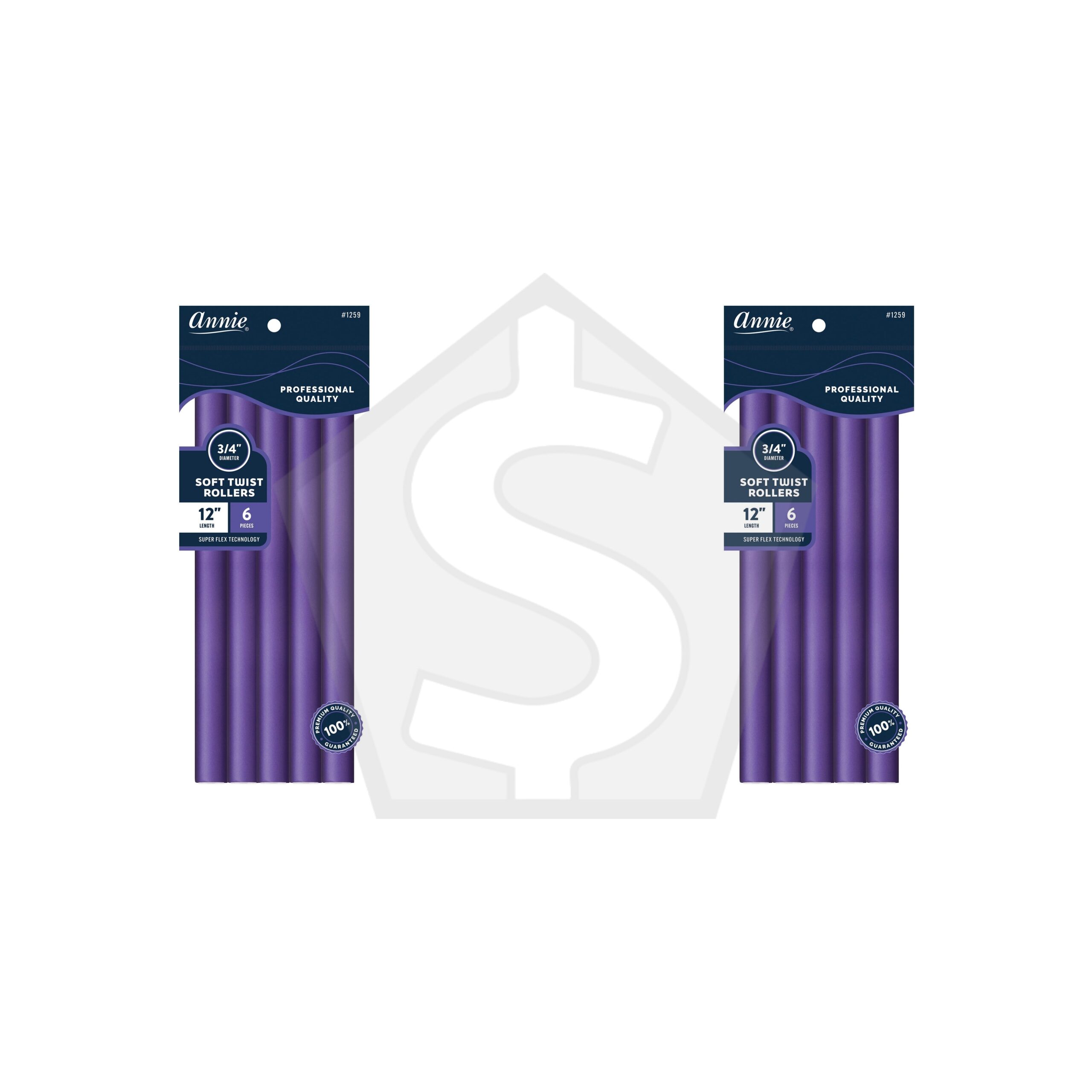 Bundle of 2 - ANNIE Soft Twist Rollers - 12 inch / 3/4" Diameter