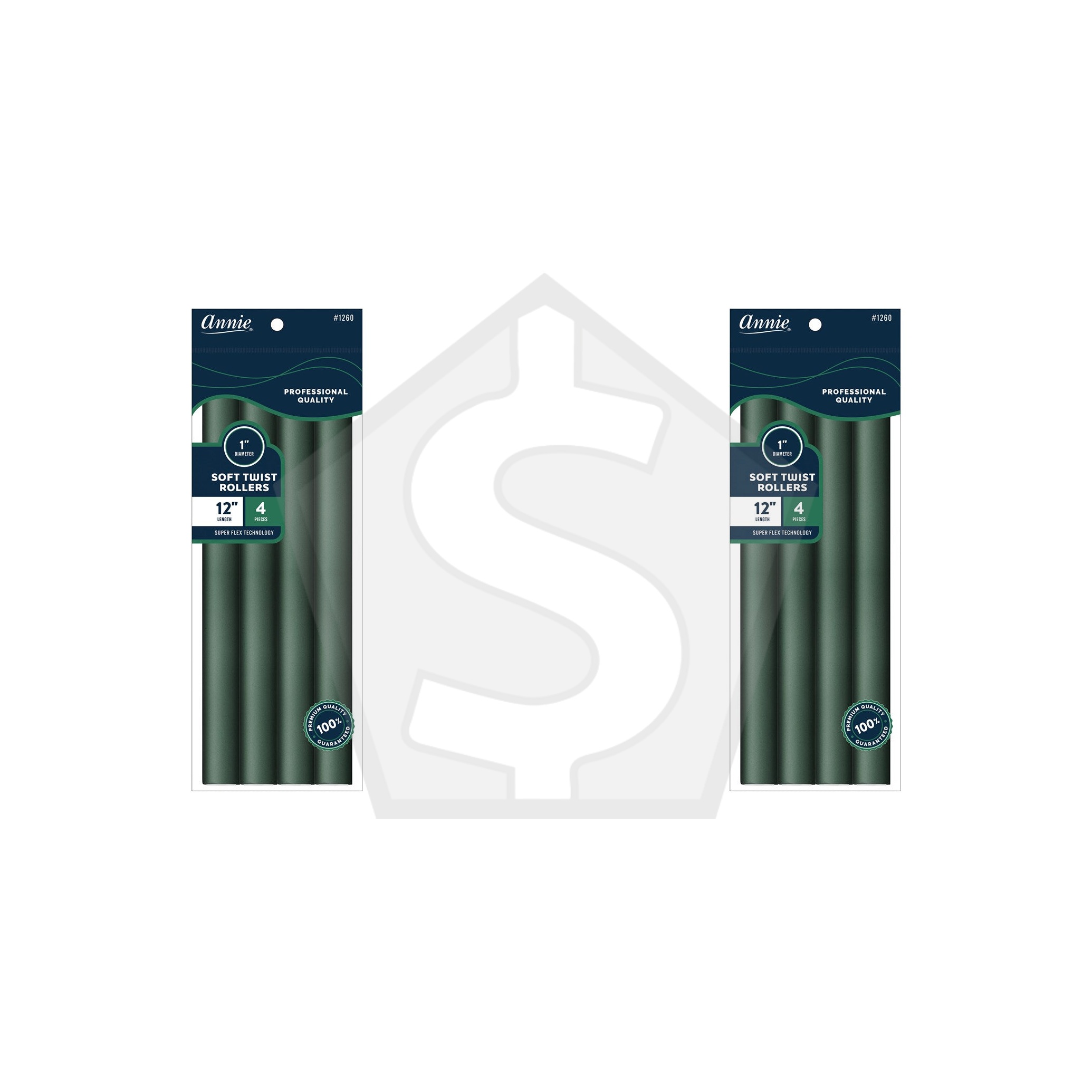 Bundle of 2 - ANNIE Soft Twist Rollers - 12 inch / 1" Diameter
