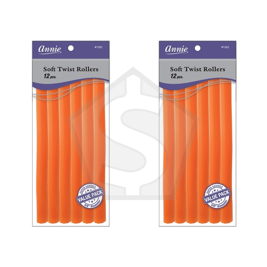 Bundle of 2 - ANNIE Soft Twist Rollers - 10 inch Value Pack / 5/8" Diameter