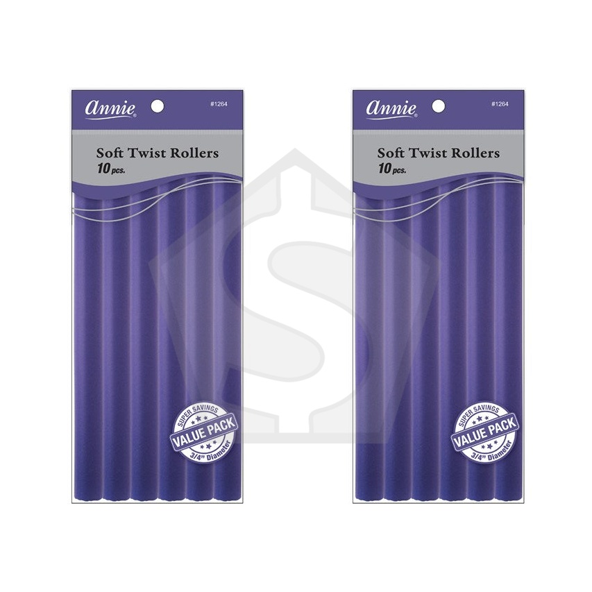ANNIE Soft Twist Rollers - 10 inch Value Pack / 3/4" Diameter - Pack of 2