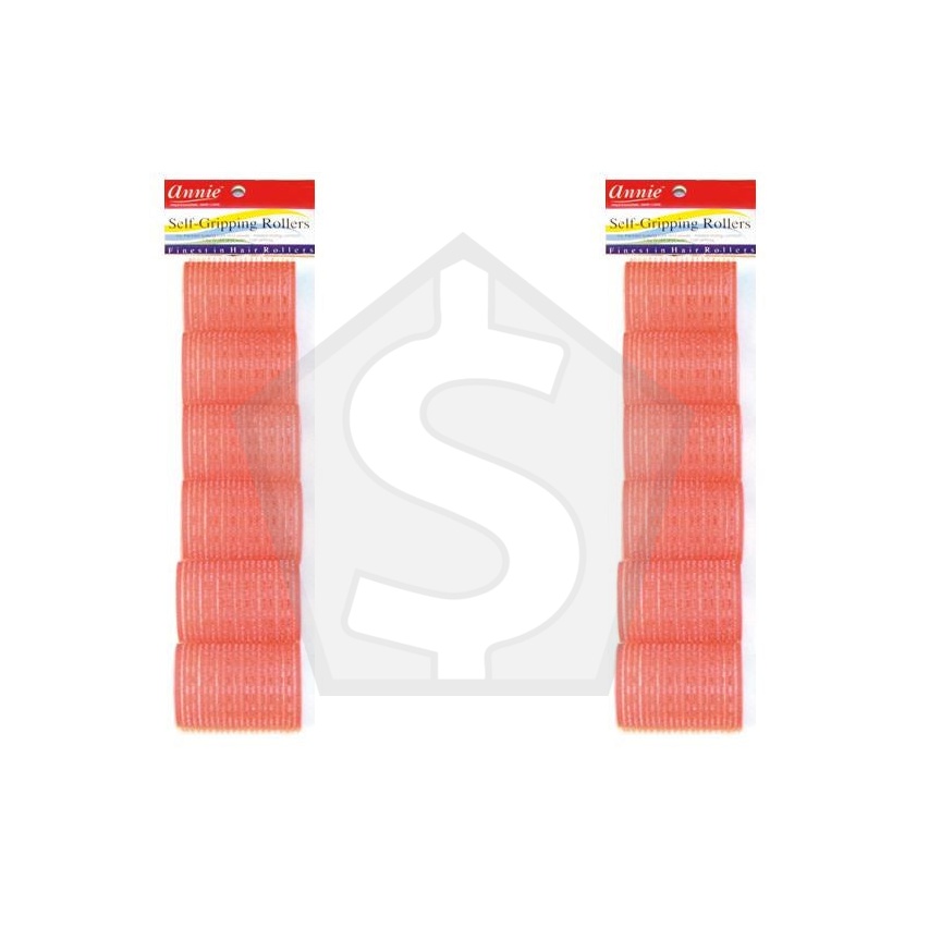 ANNIE Self-Gripping Rollers - 1 5/8" Diameter 6ct (Pink) - Pack of 2