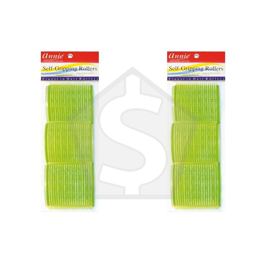 ANNIE Self-Gripping Rollers - 2 1/4" Diameter 3ct (Green) - Pack of 2