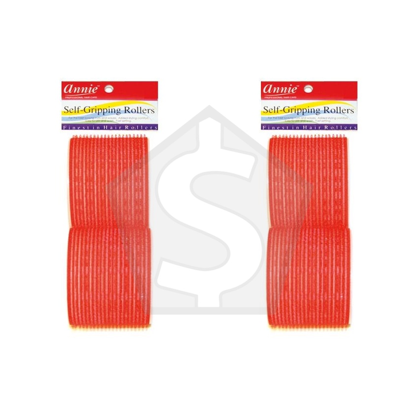 Bundle of 2 - ANNIE Self-Gripping Rollers - 3" Diameter 2ct (Red)