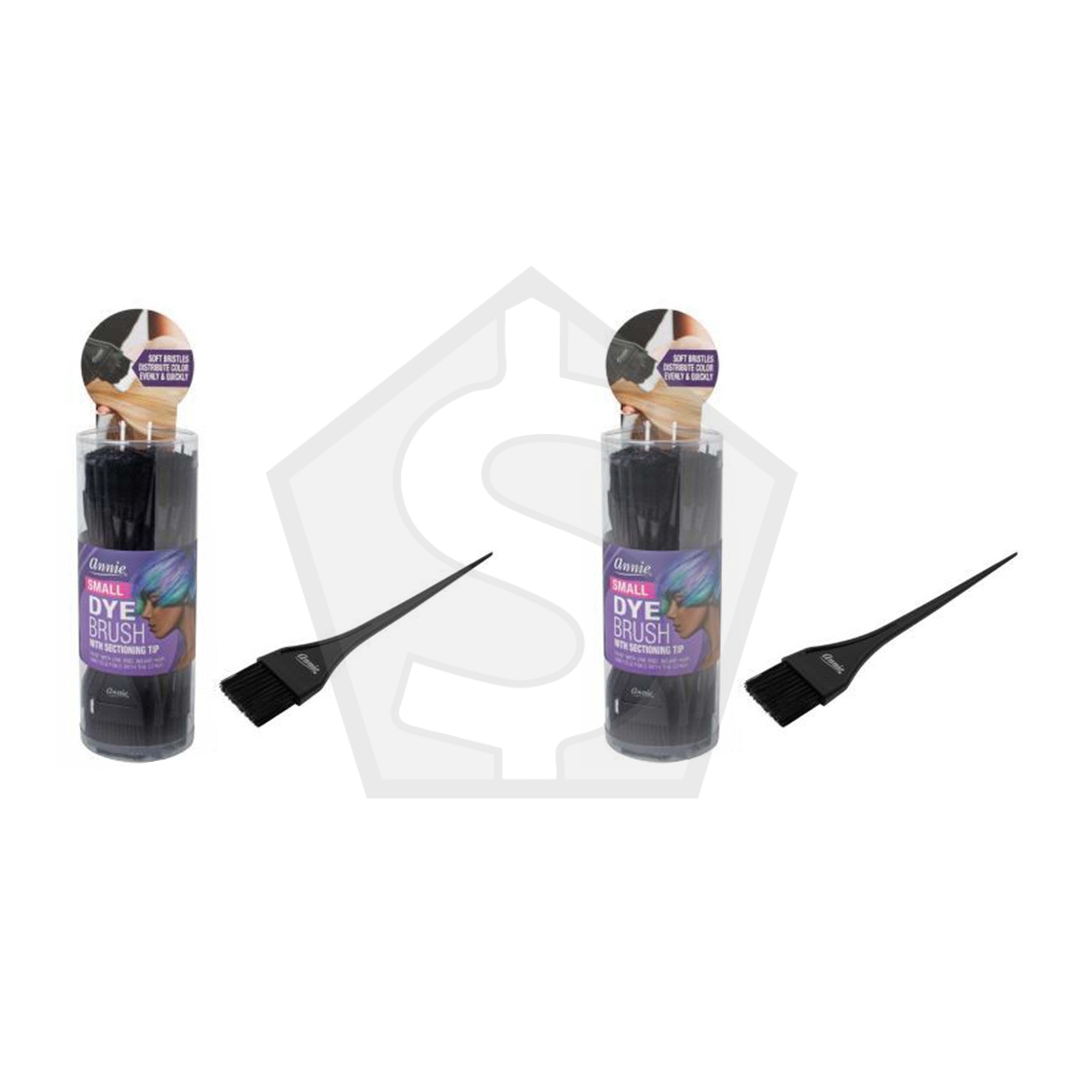 ANNIE Small Dye Brush (24pcs/jar) - Black - Pack of 2