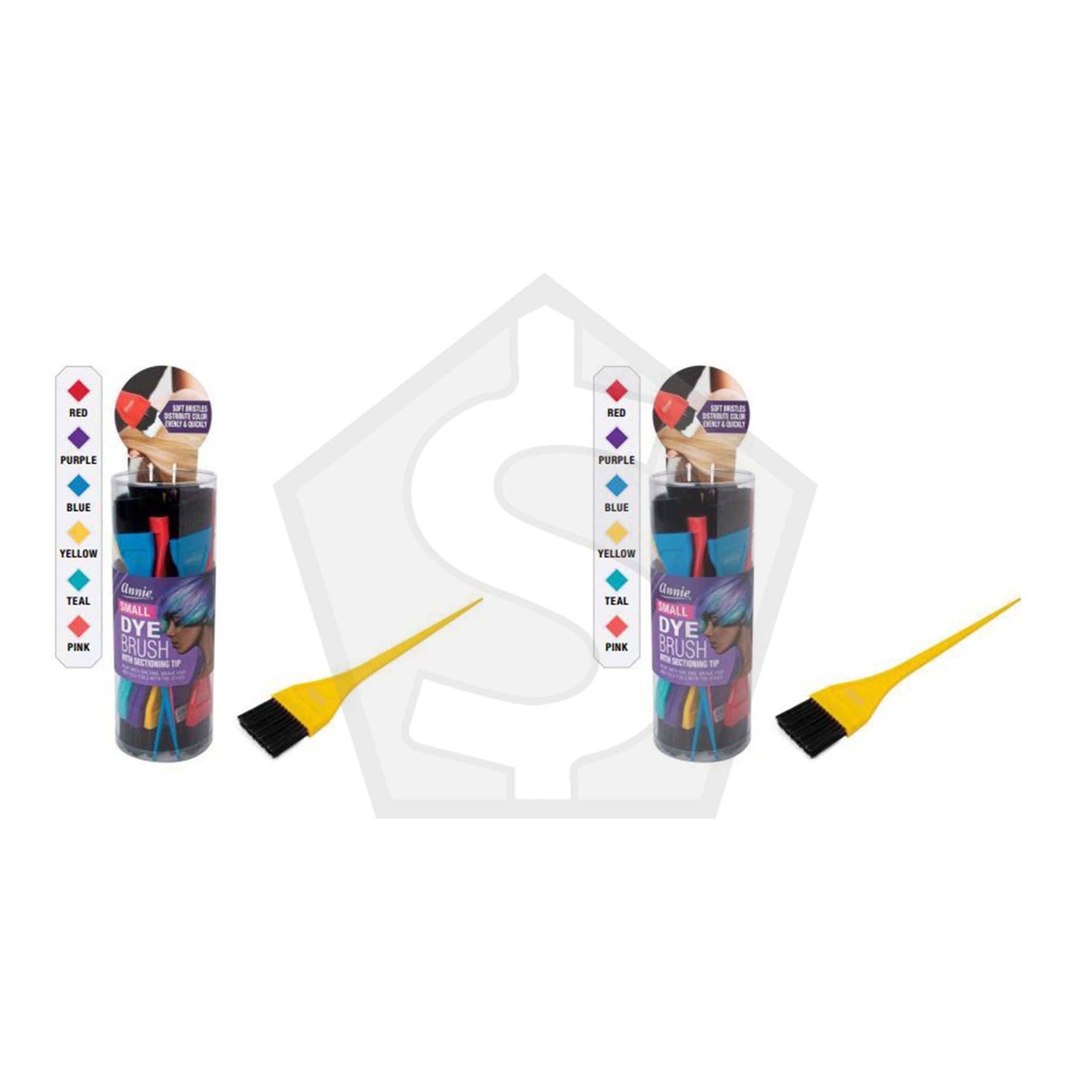 ANNIE Small Dye Brush (24pcs/jar) - Assorted - Pack of 2