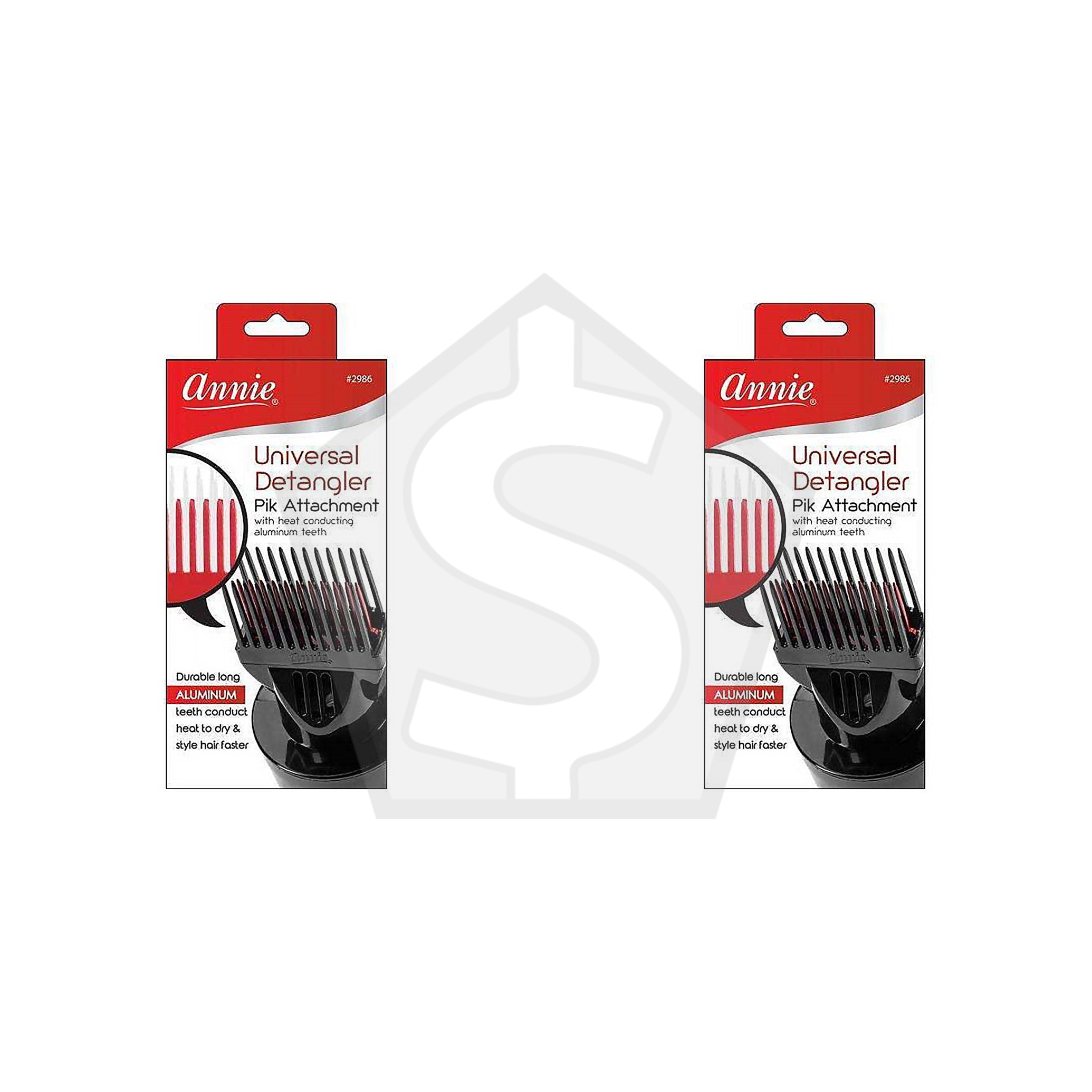 ANNIE Universal Fit Detangler Hair Dryer Pik - Pack of 2