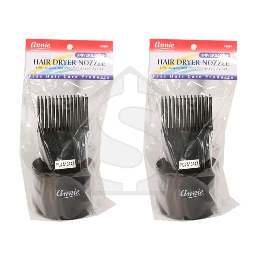 ANNIE Hair Dryer Nozzle - Universal Fit - Pack of 2