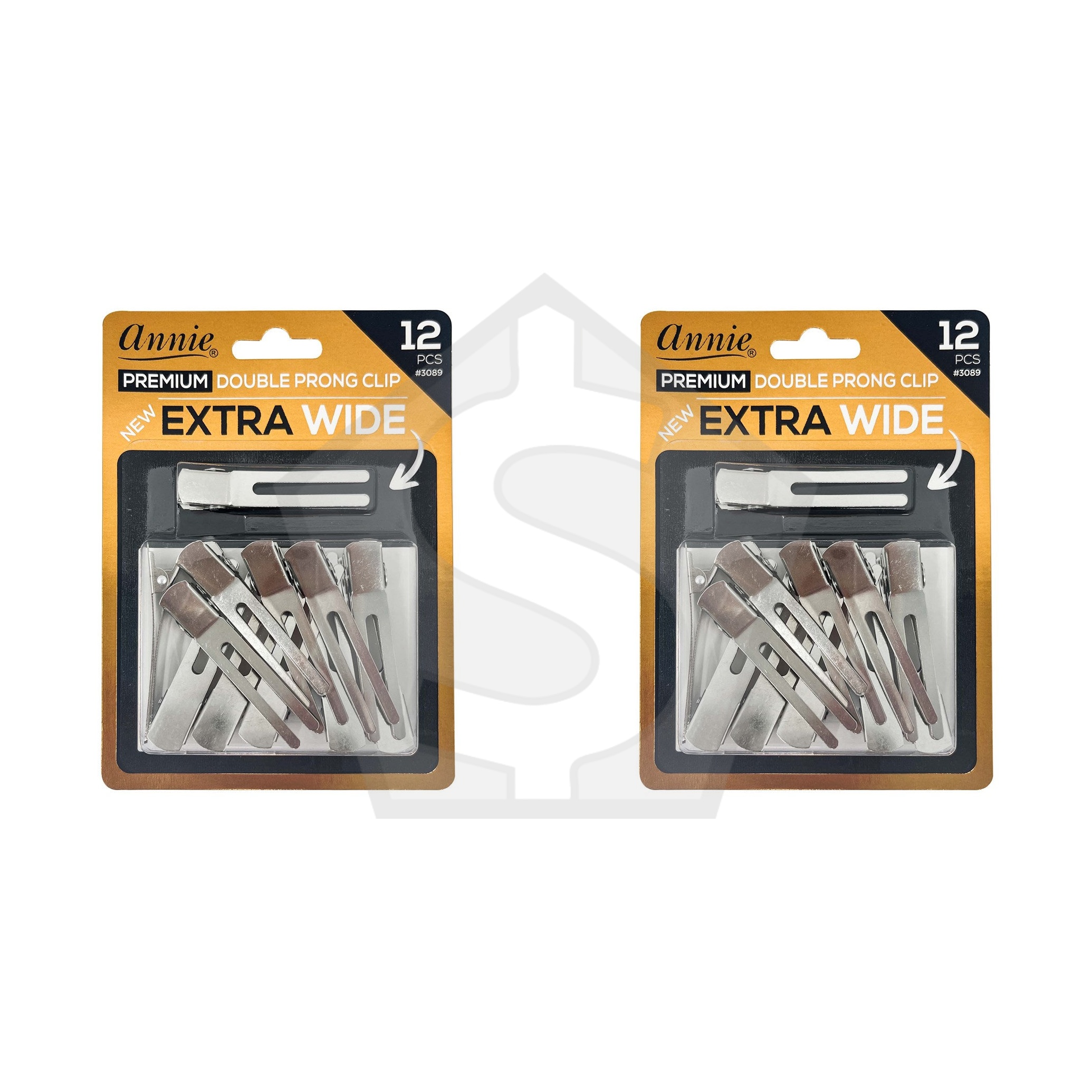ANNIE Premium Large Double Prong Clips (12pcs/pack) - Pack of 2