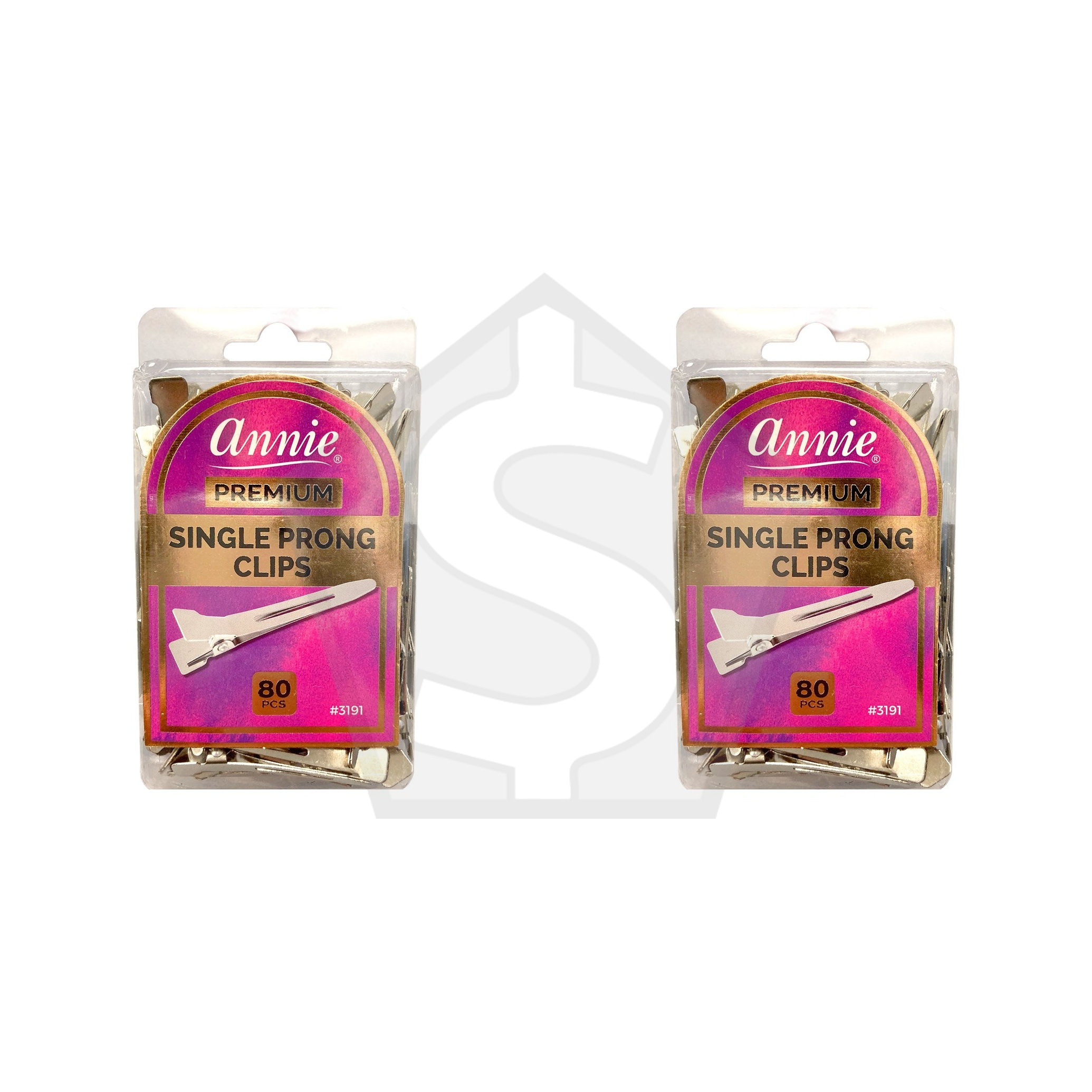 ANNIE Single Prong Clips (80pcs/pack) - Pack of 2