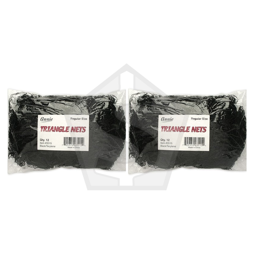 ANNIE Triangle Hair Net 12pcs Bulk Pack - Pack of 2