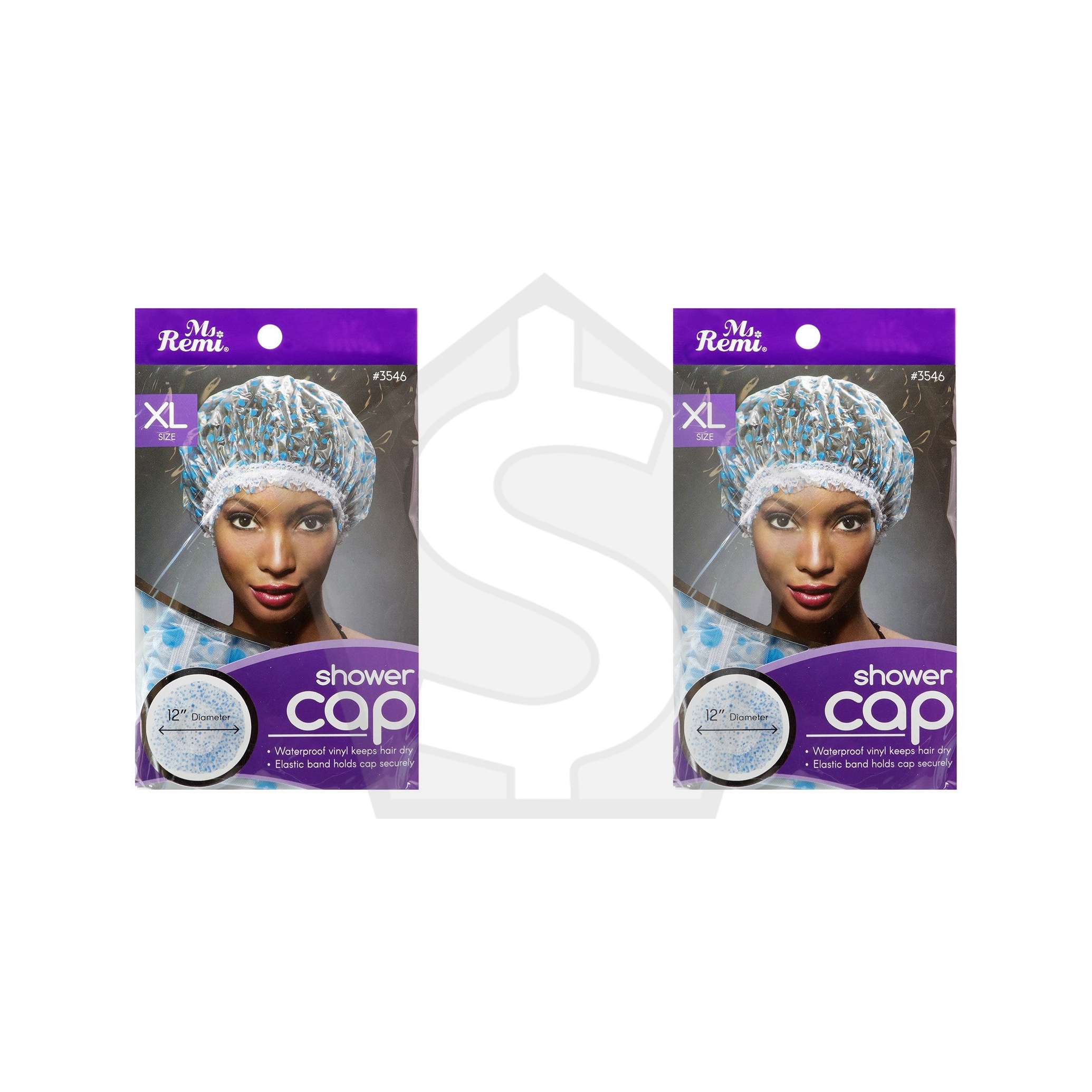 ANNIE Design Shower Cap [X-Large] - Blue Dot - Pack of 2