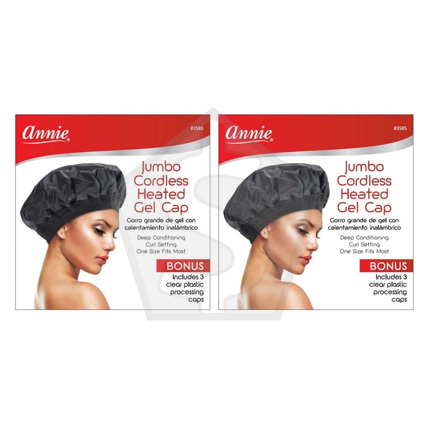 ANNIE Jumbo Cordless Heated Gel Cap - Pack of 2