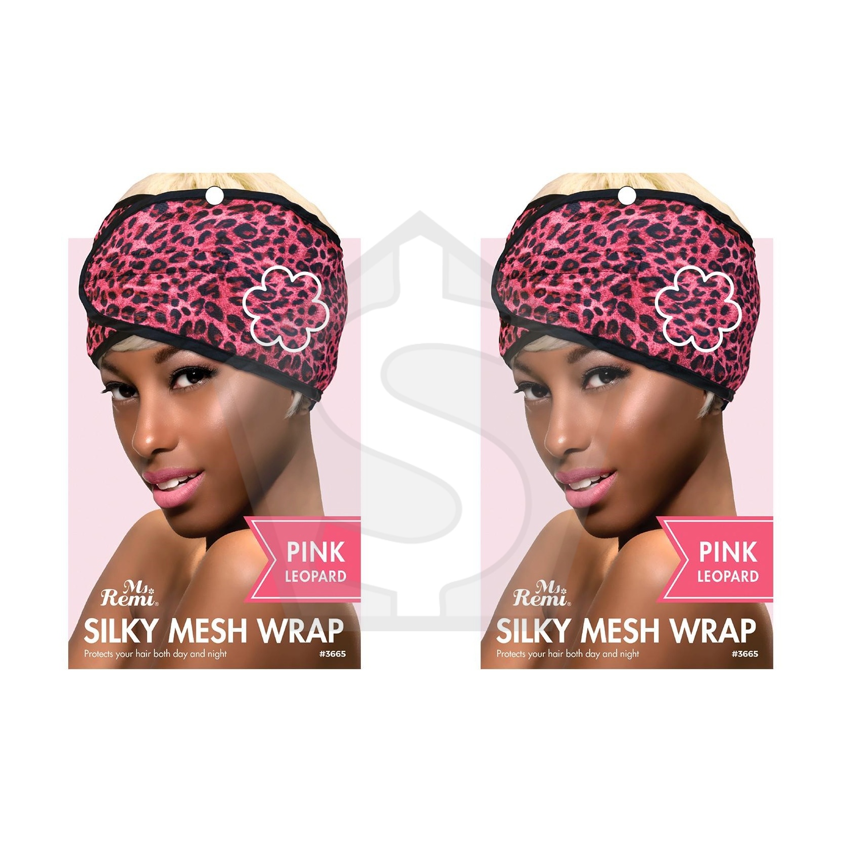 ANNIE Silky Mesh Wrap- Leopard - Leopard Pink - Pack of 2